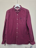 Superdry London Button Down Shirt L Red/Black Check Cotton Very Good
