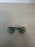 Vintage Rondelle Blossom Ohrringe, 2cm, Messing, Swarovski Kristalle, Sehr Gut