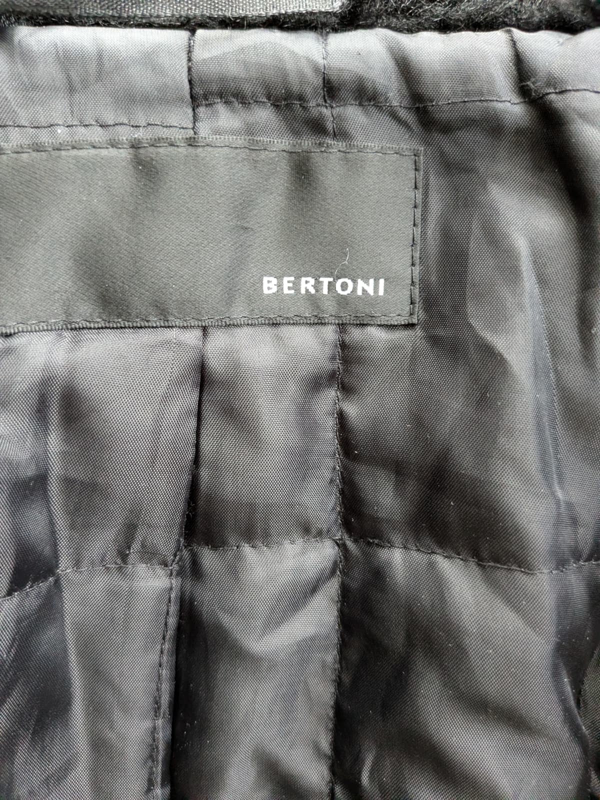 Bertoni Wollmantel mit Kunstfellkragen – Schwarz, Größe L, Guter Zustand