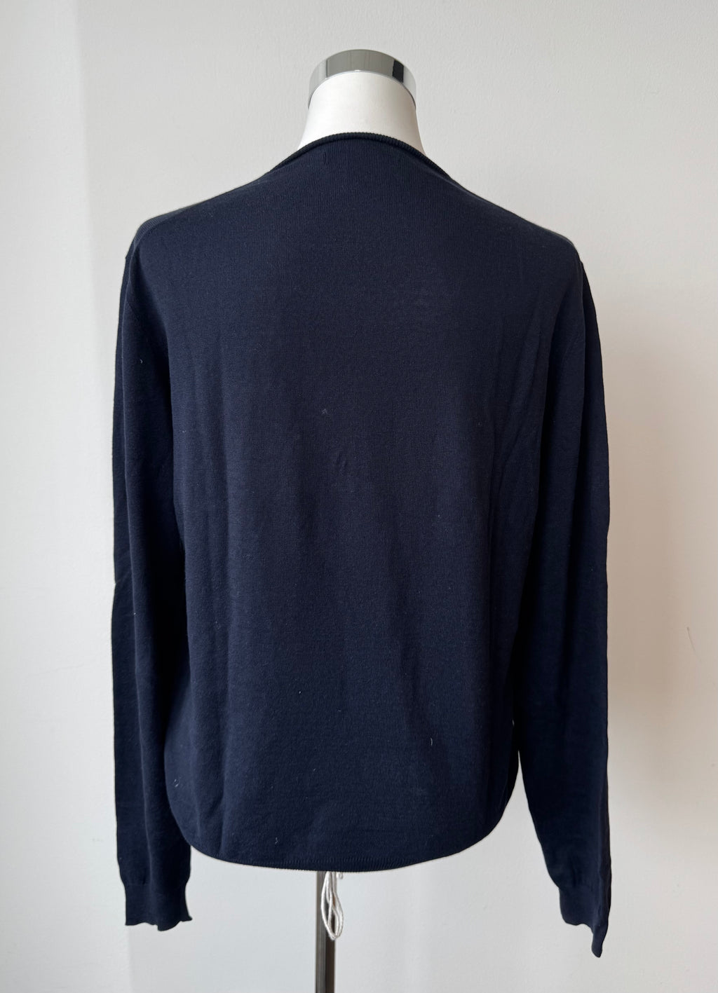 Prada Herren Pullover Navy Merino Wolle Rundhals Gr. 48 Gebraucht