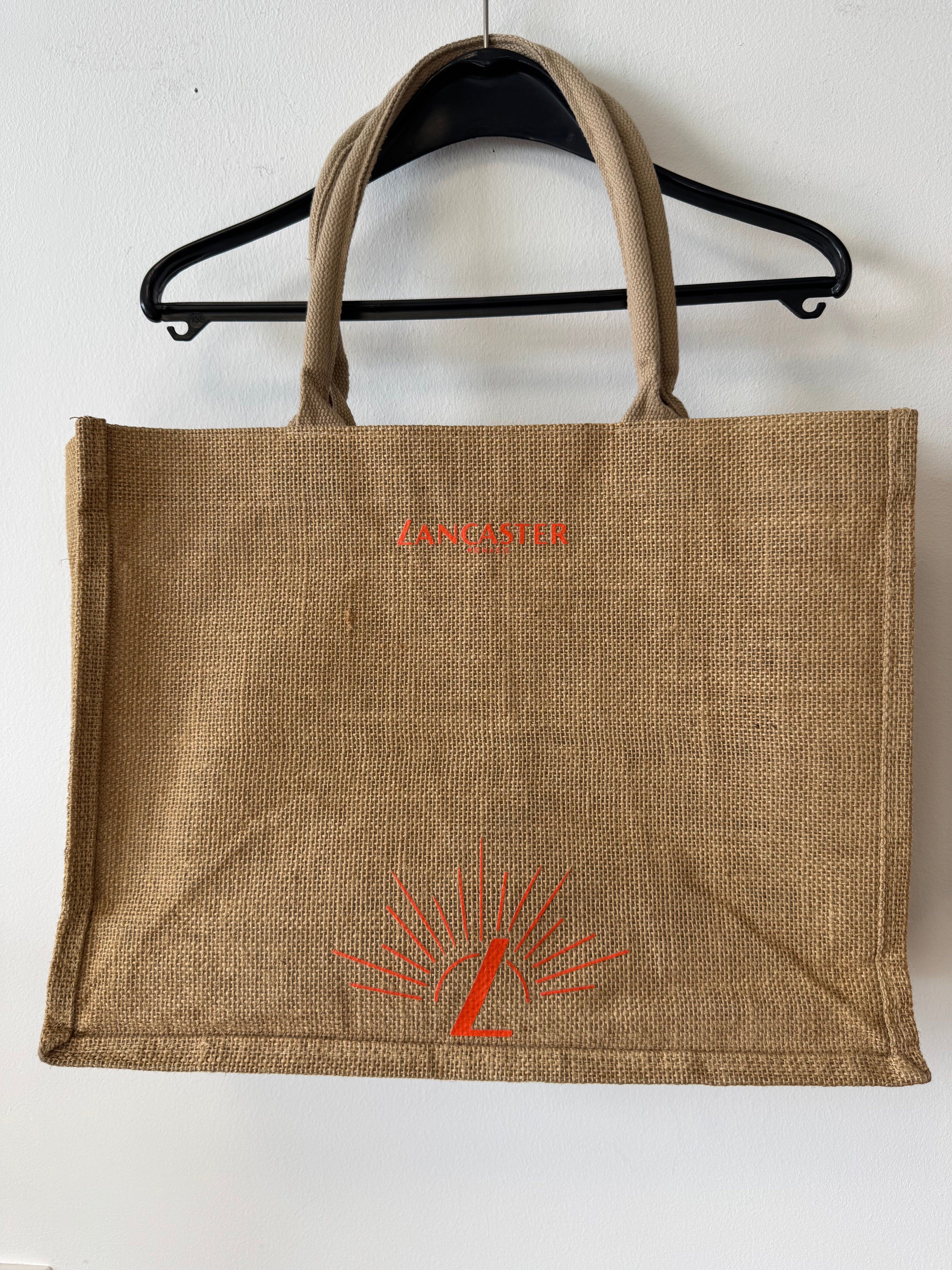 Lancaster Paris Large Burlap Tote – Eco Shopper, Good Condition