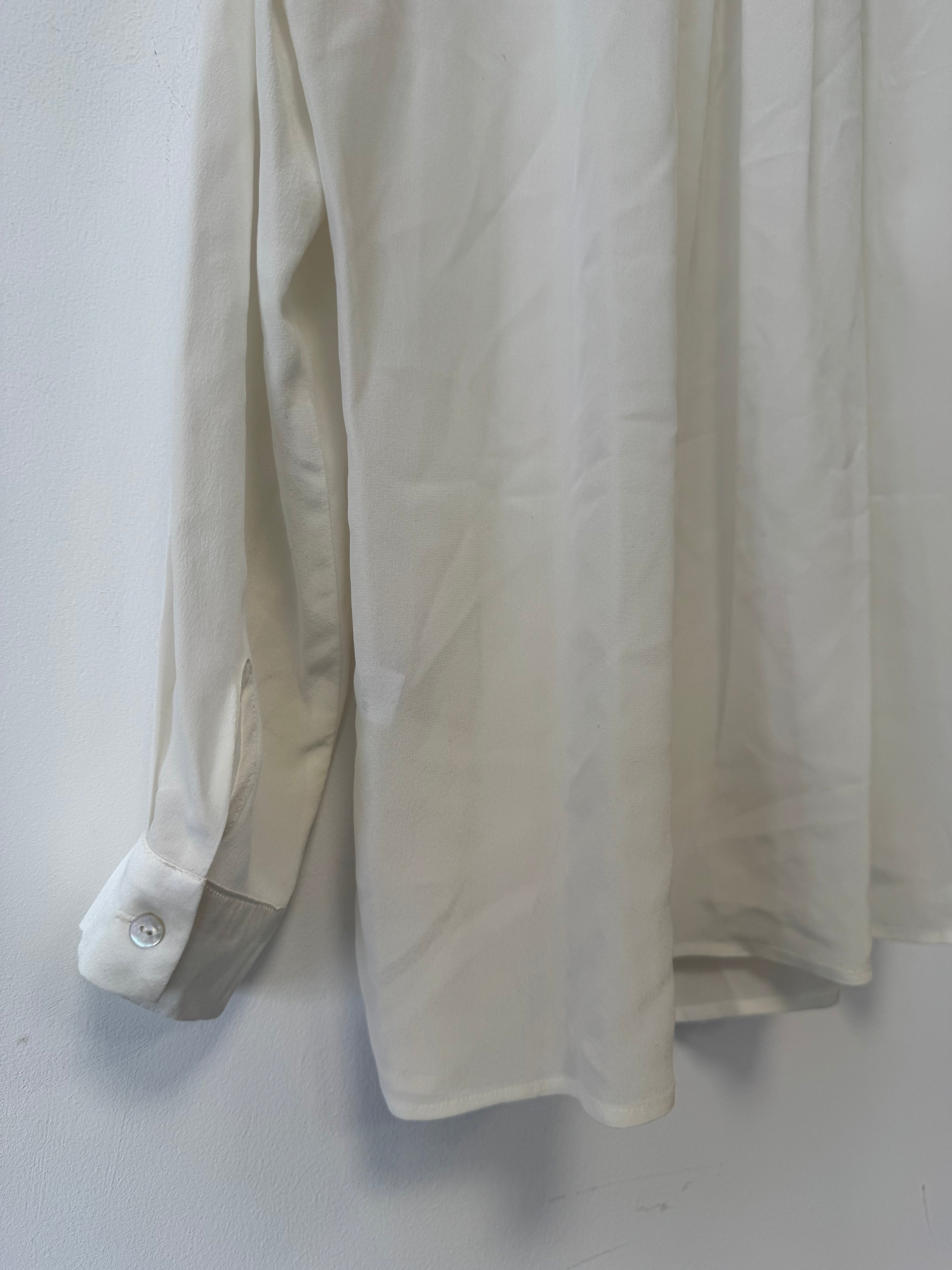 100% Seidenbluse von Nadine H, Größe 42/L, Off-White, guter Zustand
