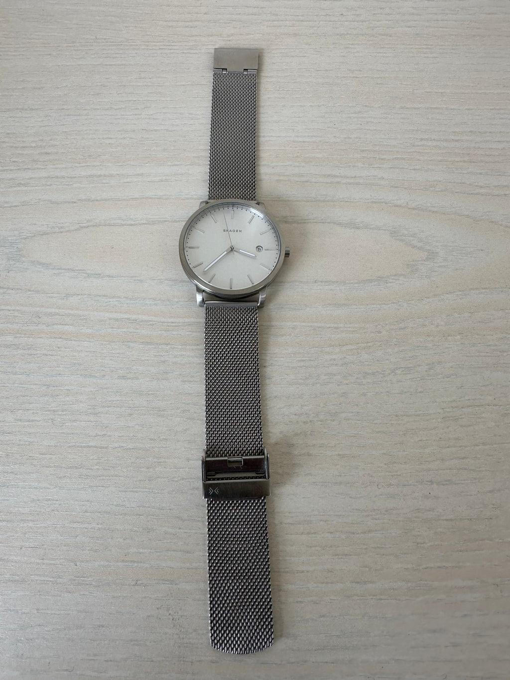 Skagen Hagen 40mm Men’s Watch Stainless Steel Mesh SKW6281 + Box, Used