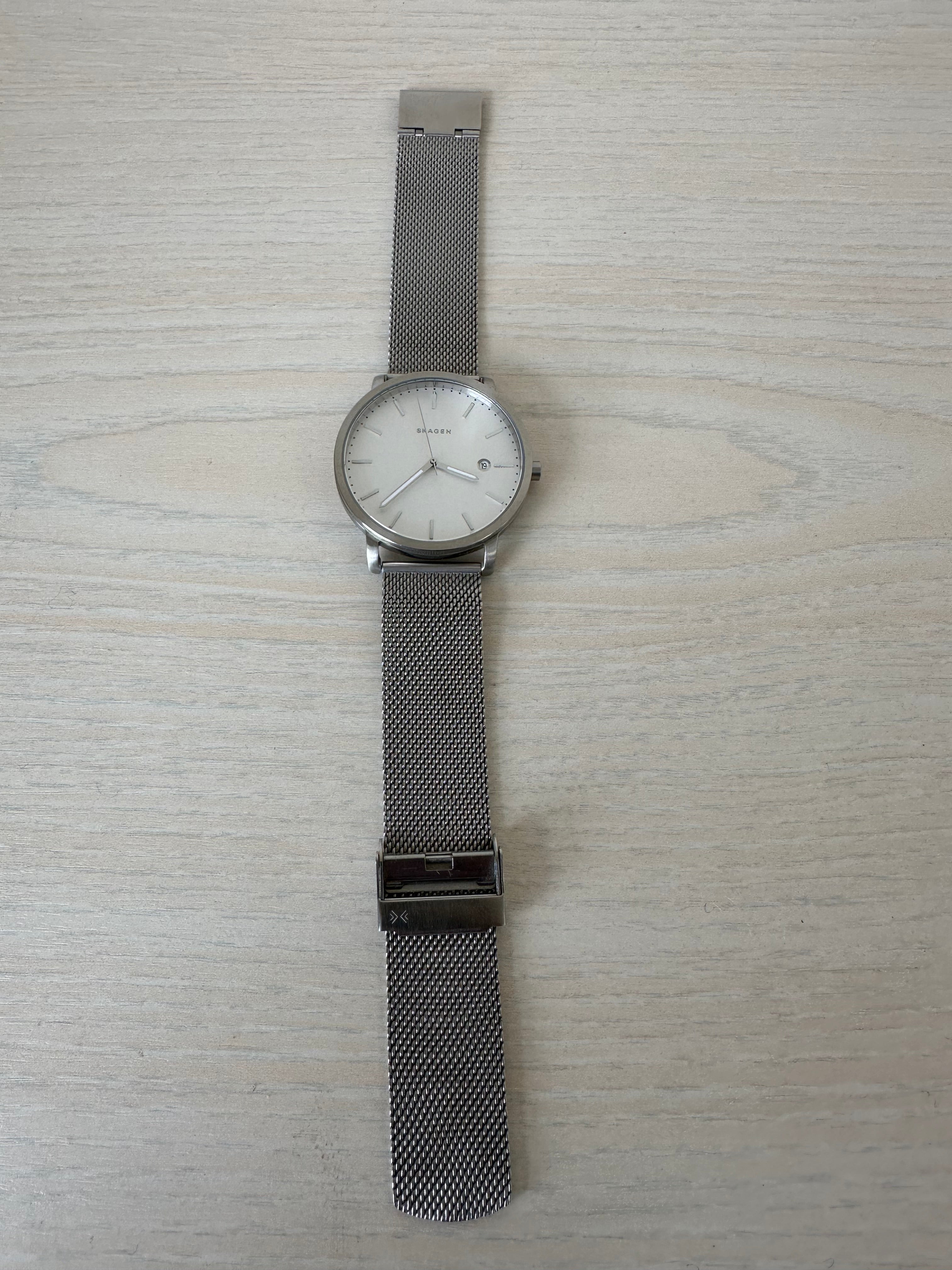 Skagen Hagen 40mm Men’s Watch Stainless Steel Mesh SKW6281 + Box, Used