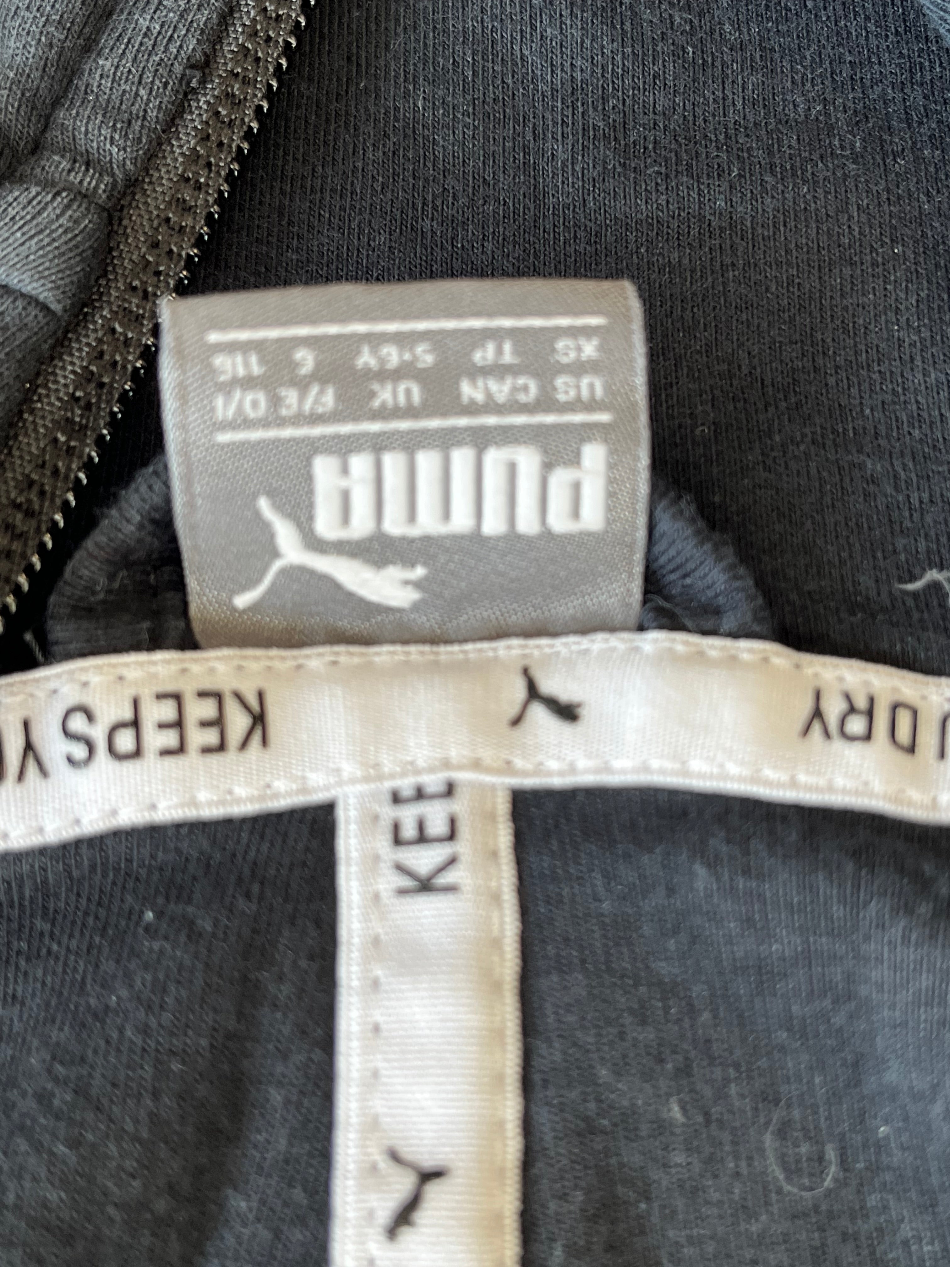 Puma Kinder Track Jacket XS (116) – Schwarz, guter Zustand