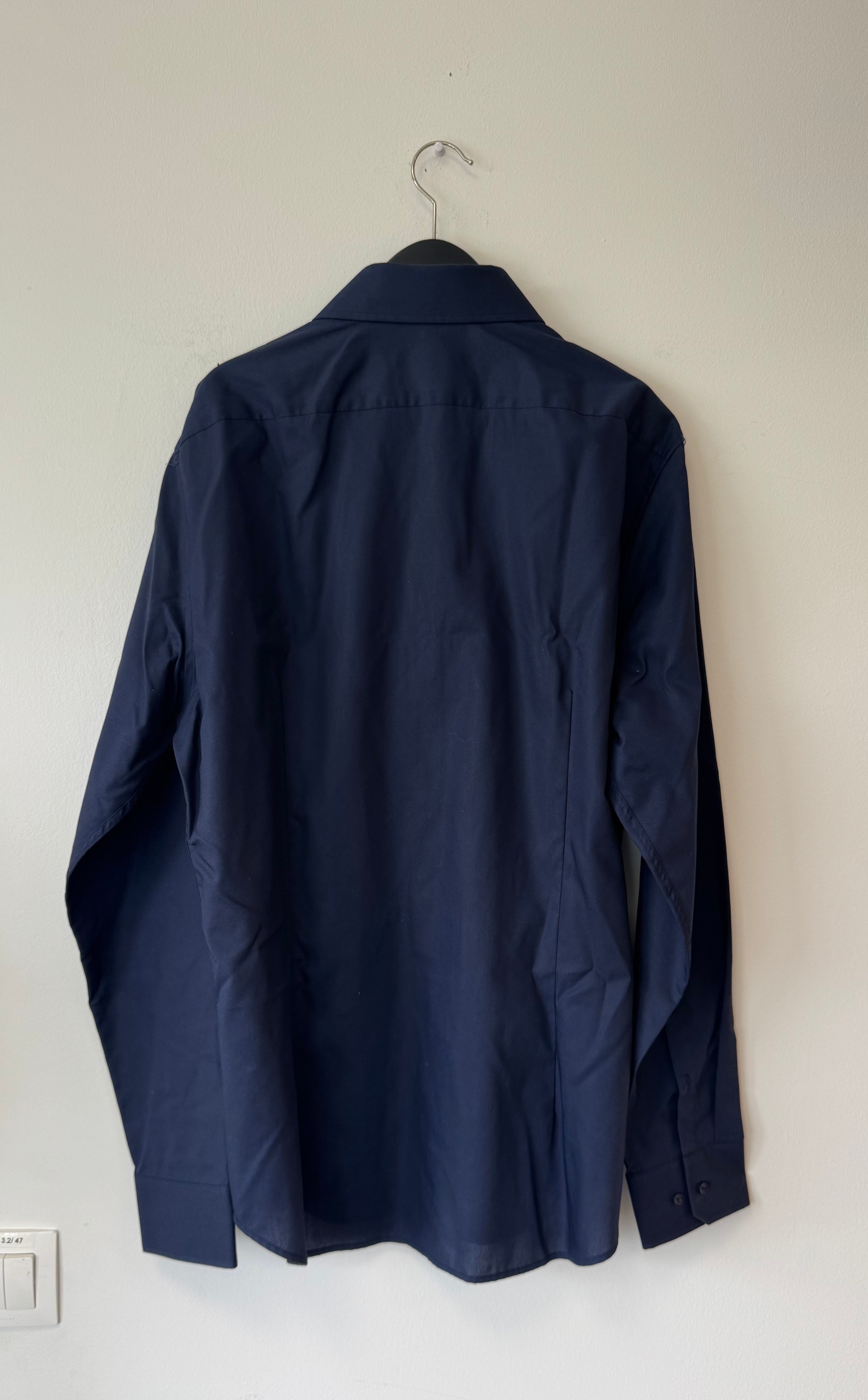 Seidensticker Men’s Tailored Shirt 16½/42 Navy Blue – Good Condition