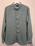 Gabba Herringbone Shirt Green XL Alpaca Wool Blend Good Condition