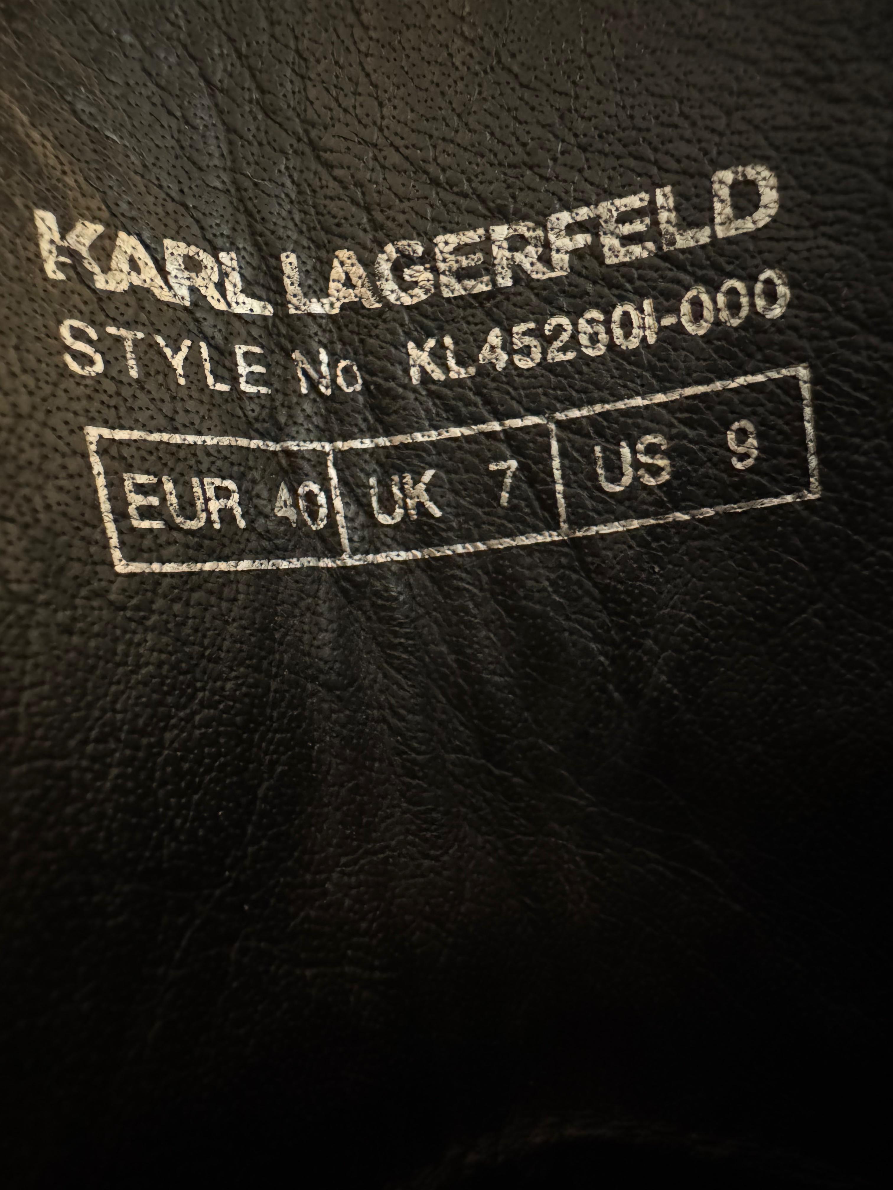 Karl Lagerfeld KL45280 Combat Boots, Schwarz Leder, EUR 40, guter Zustand