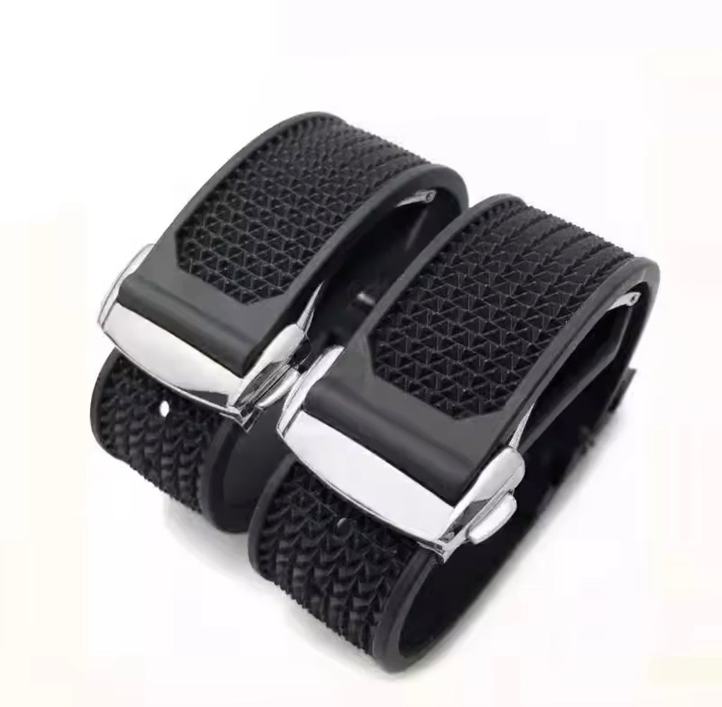 Schwarz/Gelb Kautschuk Armband für Omega Speedmaster Racing 19mm Sehr Gut