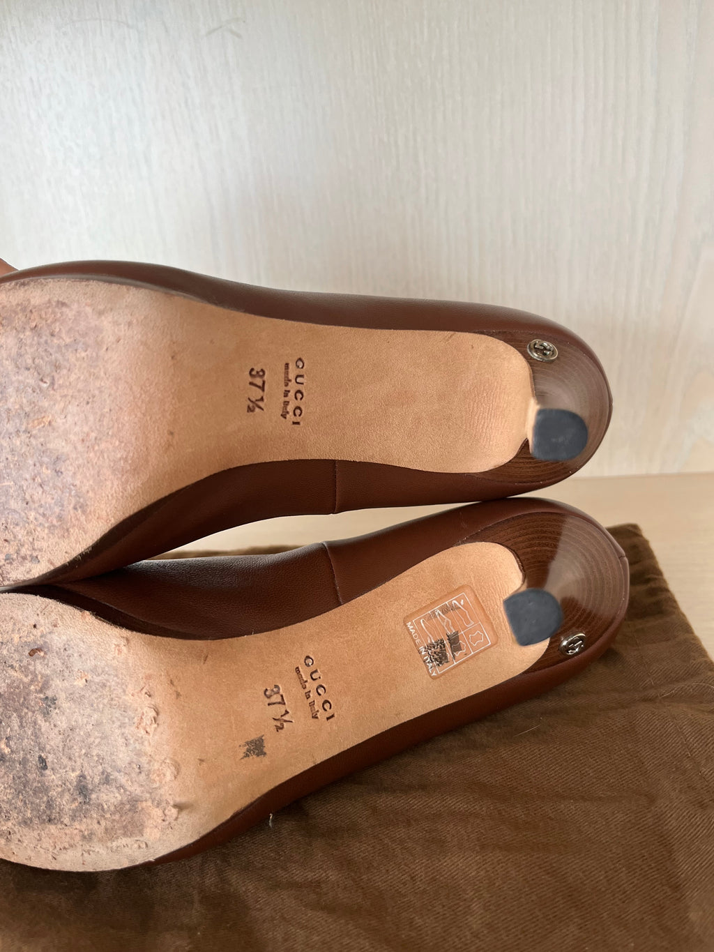 Gucci Leder Pumps Braun | EU 37.5 | 10cm Absatz | mit Dust Bag | Guter Zustand