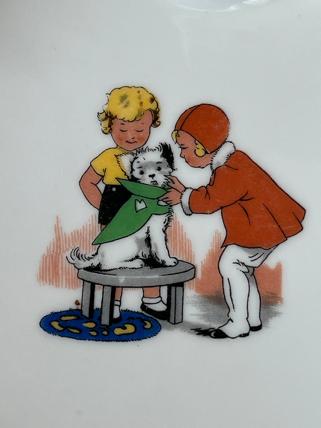 Limoges Baby Wärmeschale Vintage | Porzellan, Kindermotiv | Sehr gut | 17,5cm