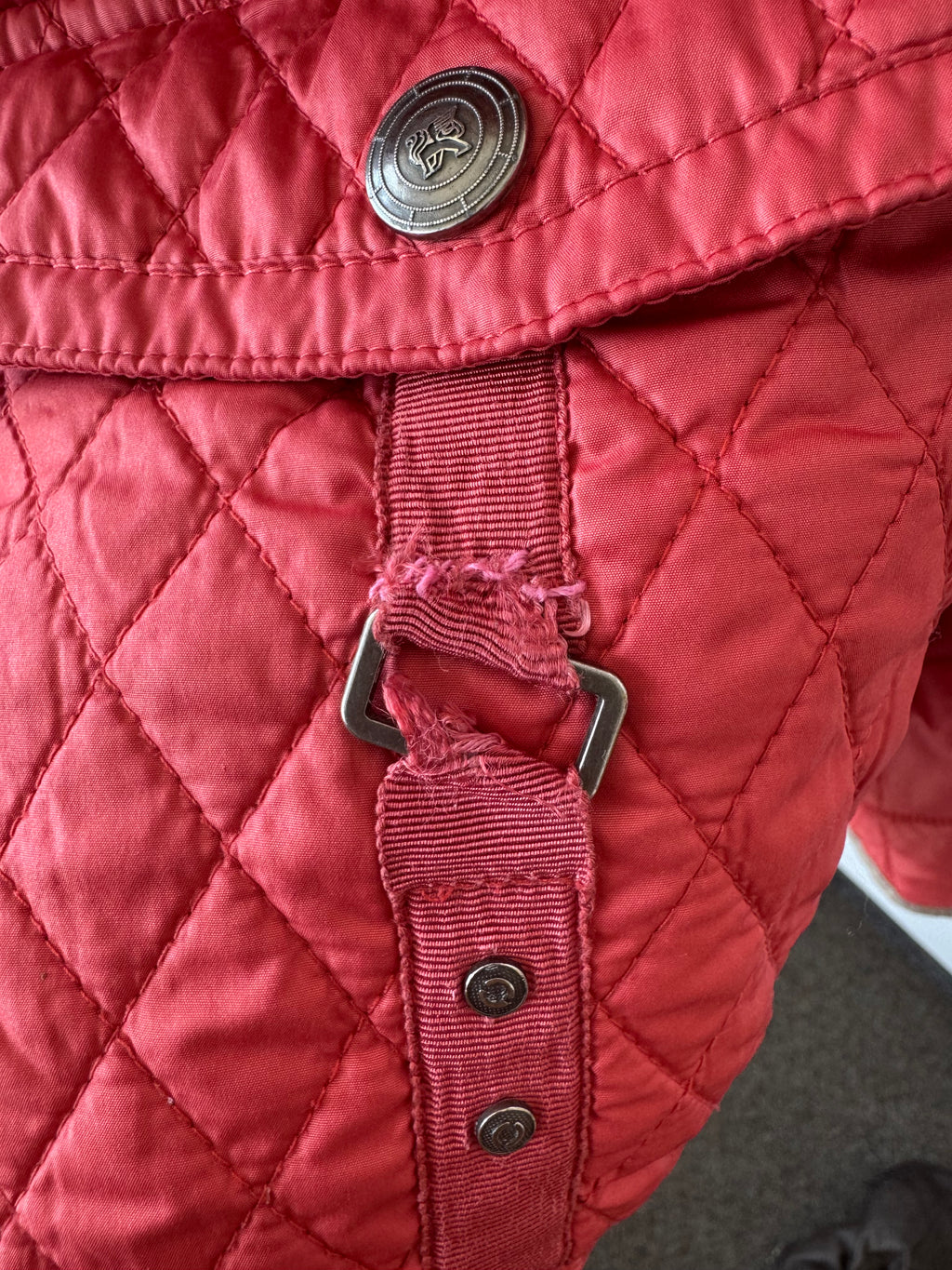 Barbara Lebek Reversible Quilted Jacket L Red/Snake Print Used