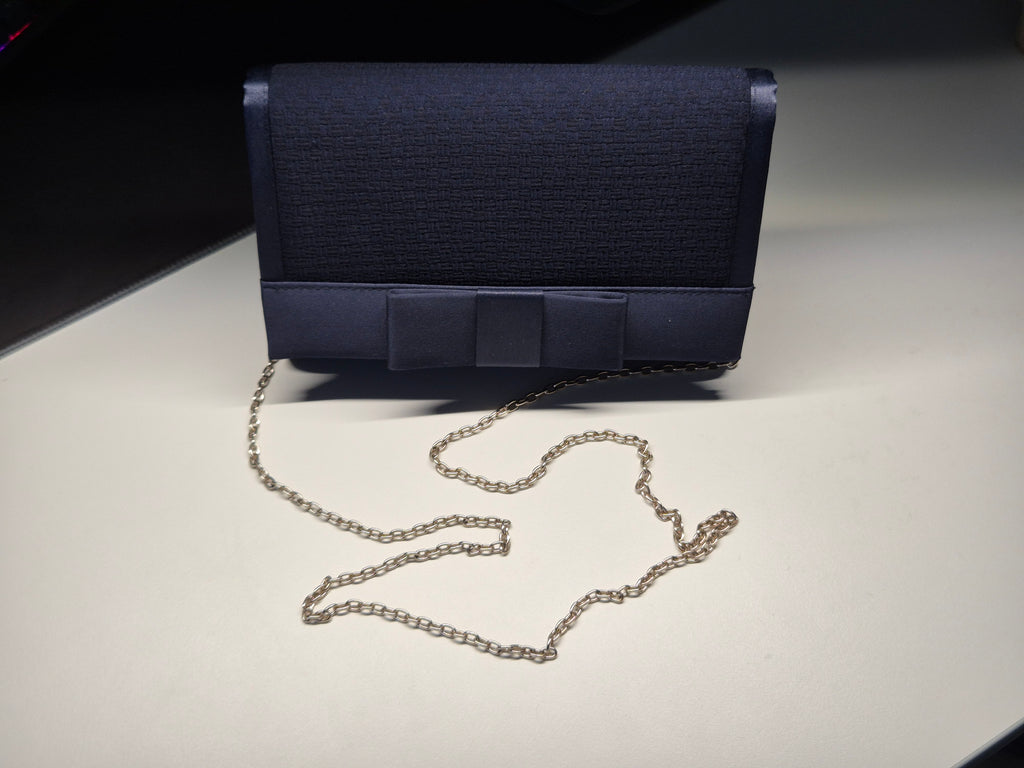 Accessorize Clutch Bag Dunkelblau Schleife, Polyester, Klein, Sehr Gut, 20x15cm