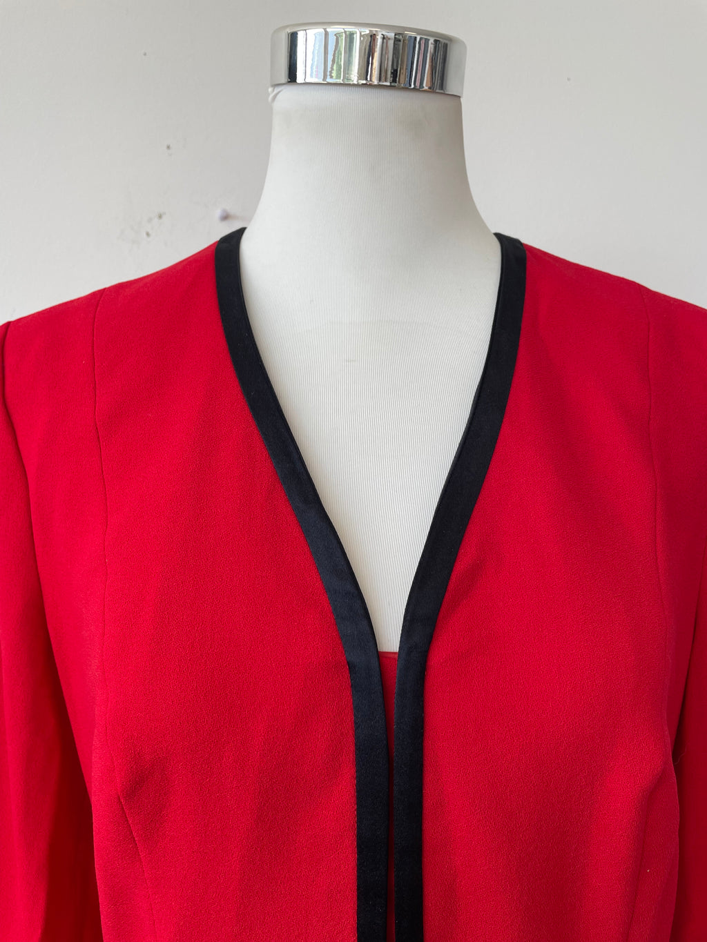Louis Féraud Wollkostüm, Rot/Schwarz, Gr. 38, Made in Germany, guter Zustand