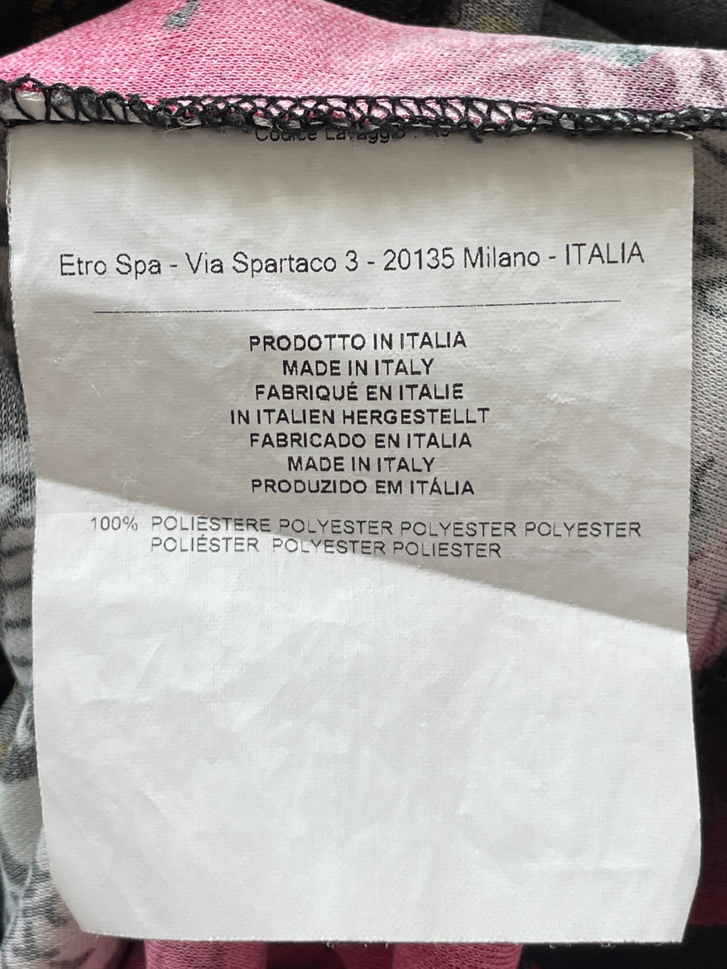 Etro Milano Kleid Kurzarm IT 40 Mehrfarbig Polyester Sehr Gut