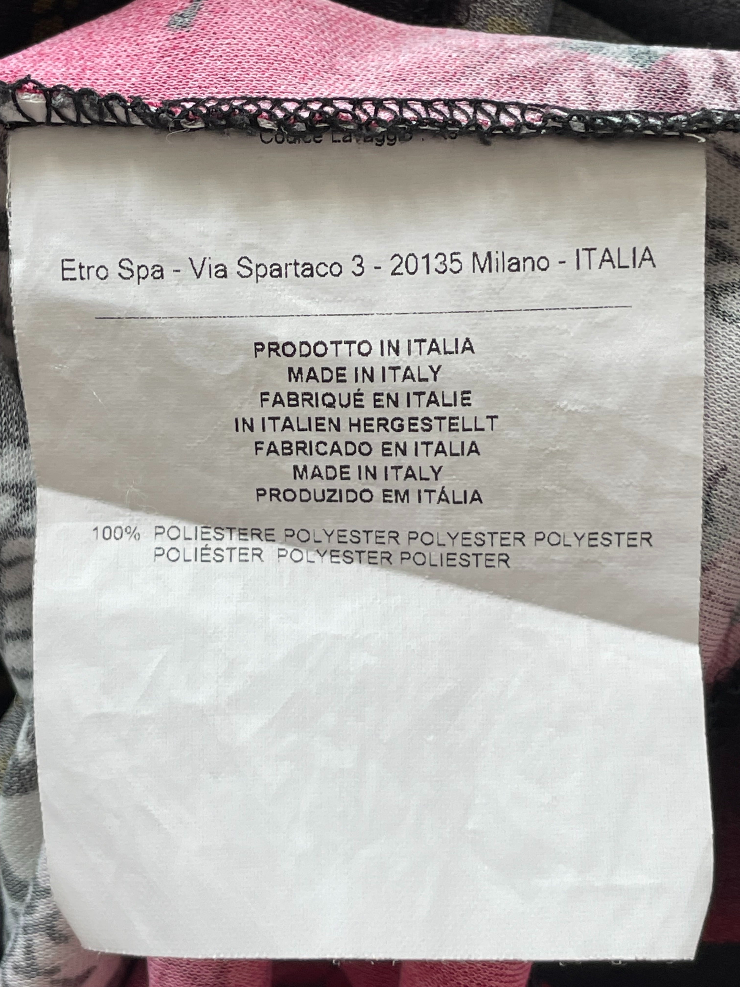 Etro Milano Kleid Kurzarm IT 40 Mehrfarbig Polyester Sehr Gut