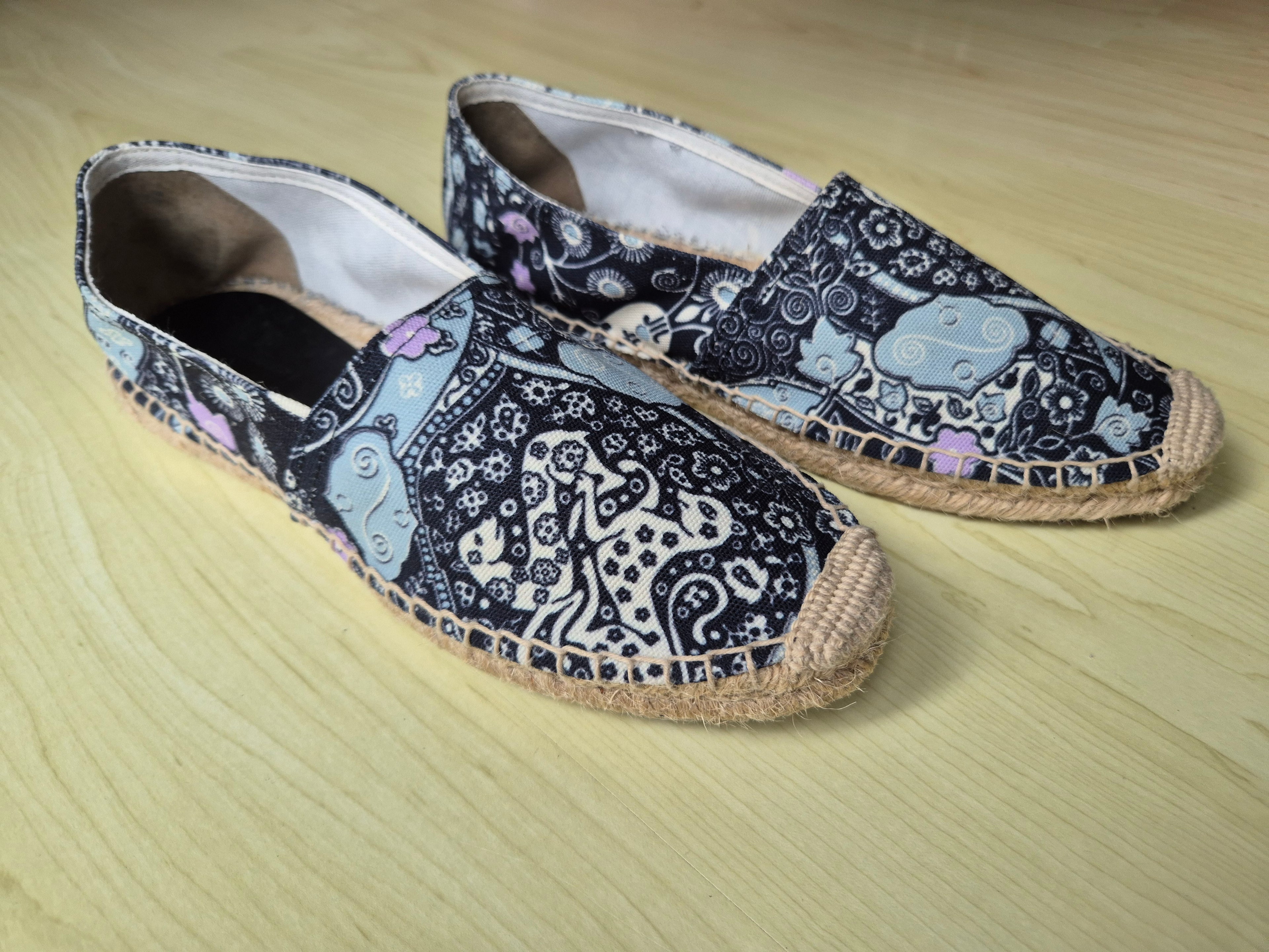 Isabel Marant Espadrilles Gr. 40 | Boho Print | Jute-Sohle | Schwarz Bunt | Gebraucht