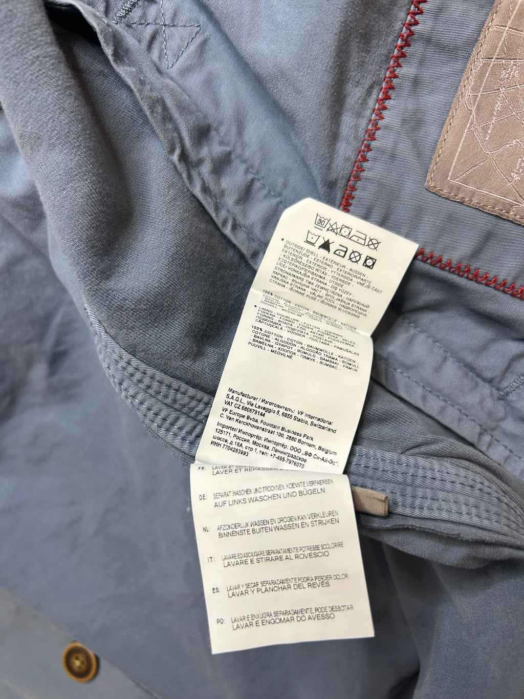 Napapijri Geographic Shirt Jacket S Hellblau Baumwolle guter Zustand