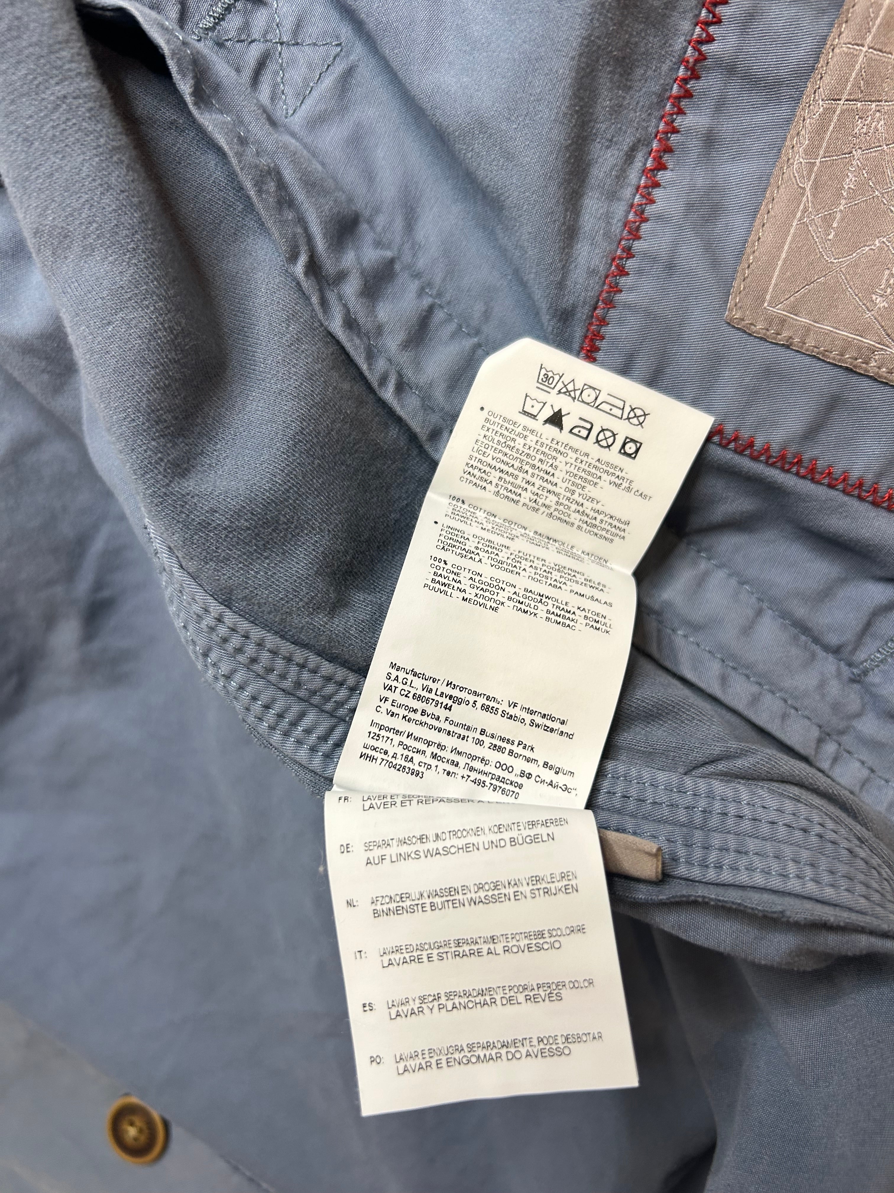 Napapijri Geographic Shirt Jacket S Hellblau Baumwolle guter Zustand