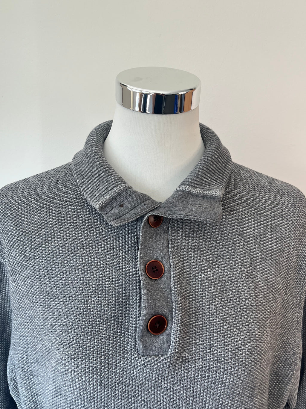 Tommy Hilfiger Half-Zip Pullover – Grau, Gr. M, Baumwolle/Kaschmir, Wie Neu