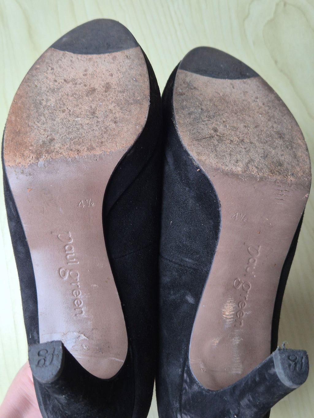 Paul Green Block Heel Pumps, Suede, Black, EU 39, Good Condition
