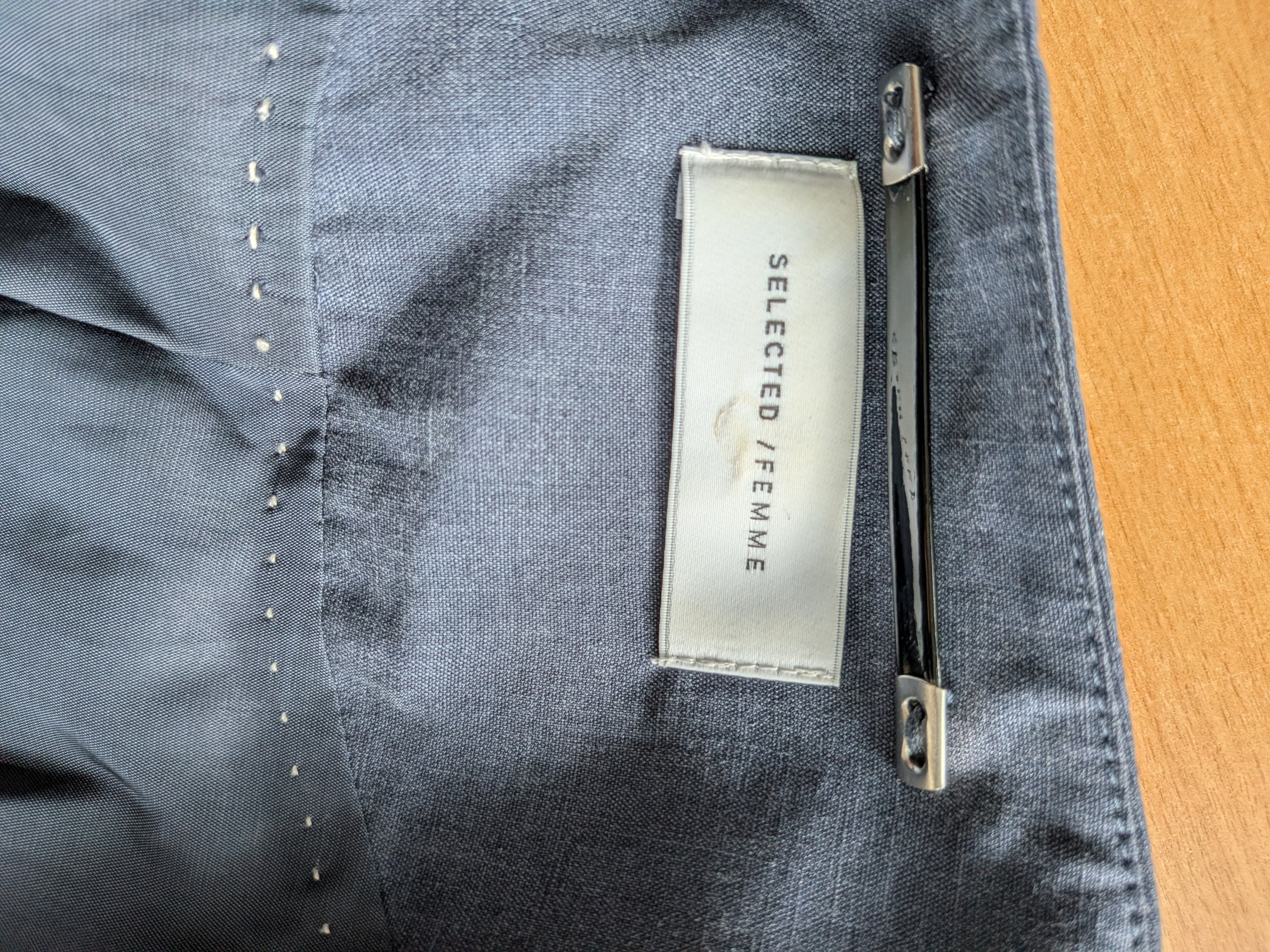 SELECTED FEMME SULENS Blazer – 100% Linen, Navy, EU 38, Good Condition