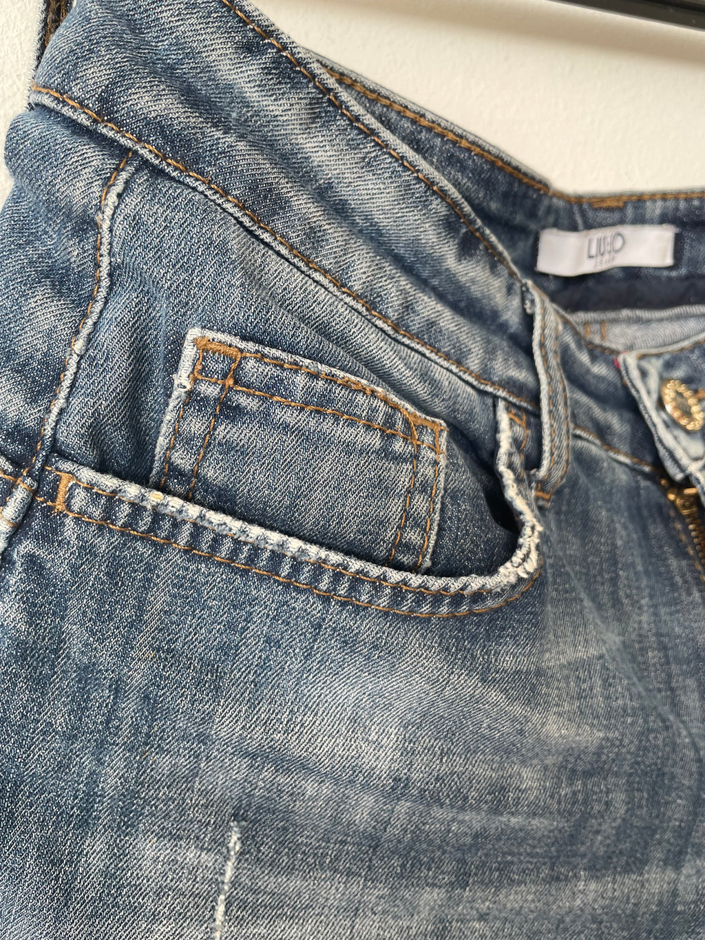 Liu Jo W13106 D3019 Damen Denim Shorts Gr. 29 Blau Baumwolle Zustand Gut
