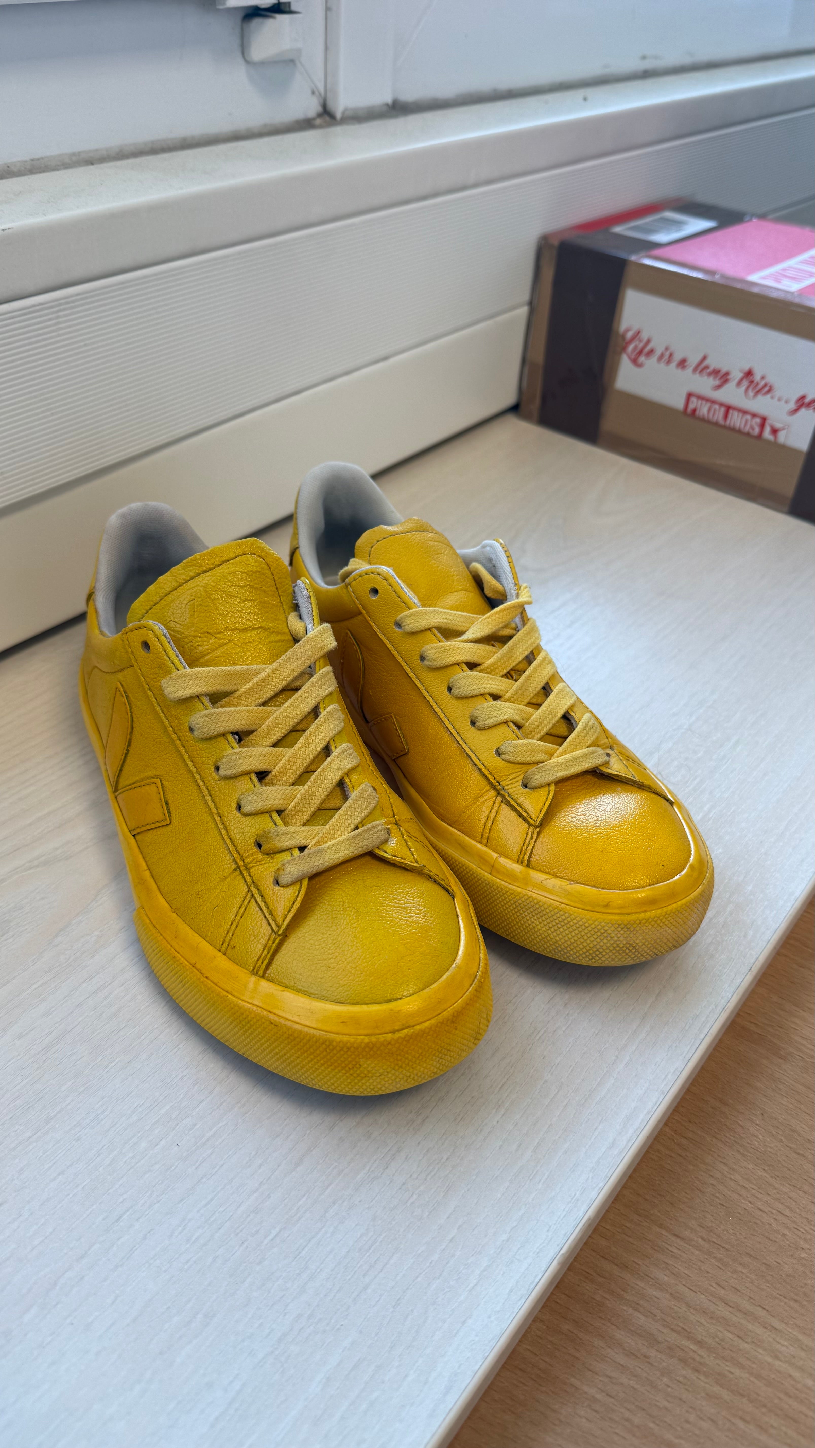 Veja x Mansur Gavriel Campo Leder Sneaker Gelb EU 37 Zustand Gut