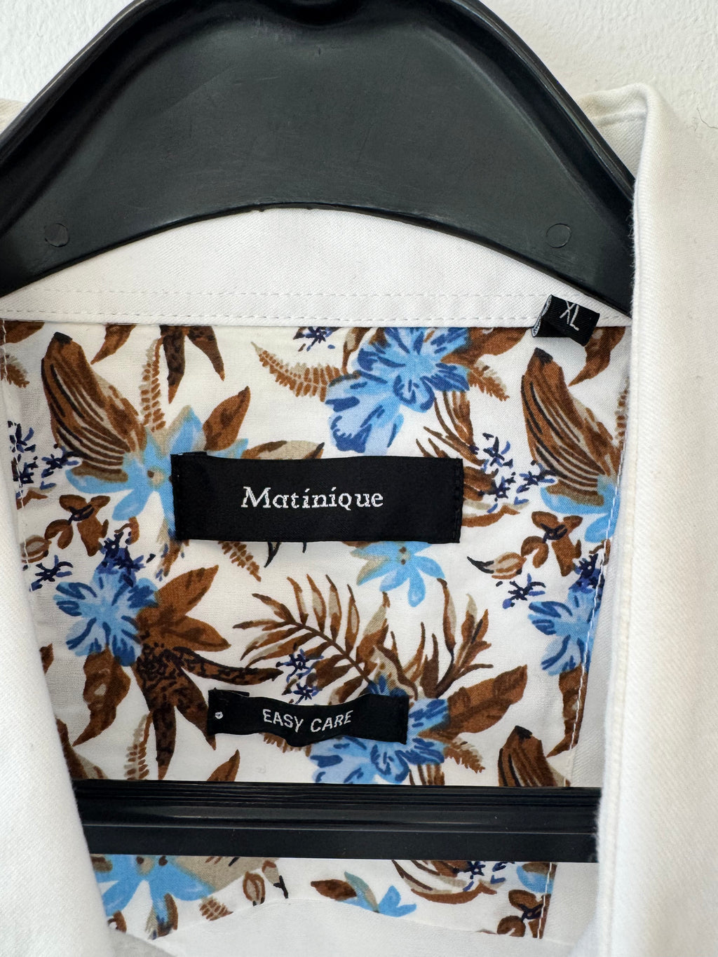 Matinique Easy-Care Hemd – Weiß, XL, Florale Details, Guter Zustand