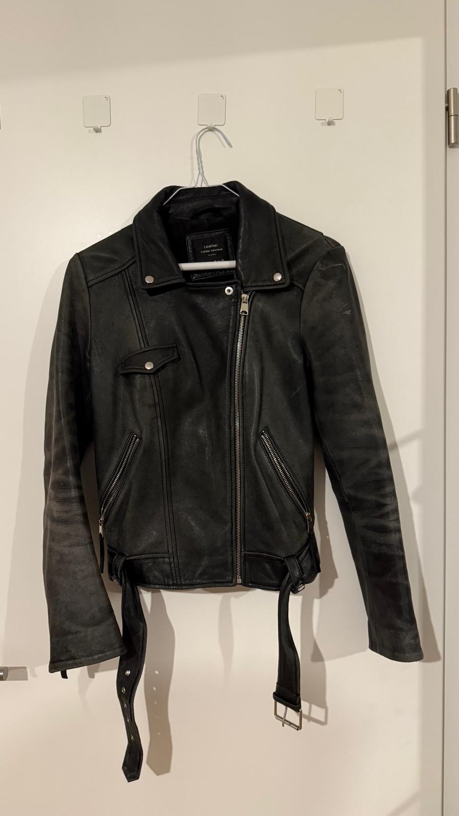 Zara Trafaluc Leder Bikerjacke M Schwarz Damen, guter Zustand