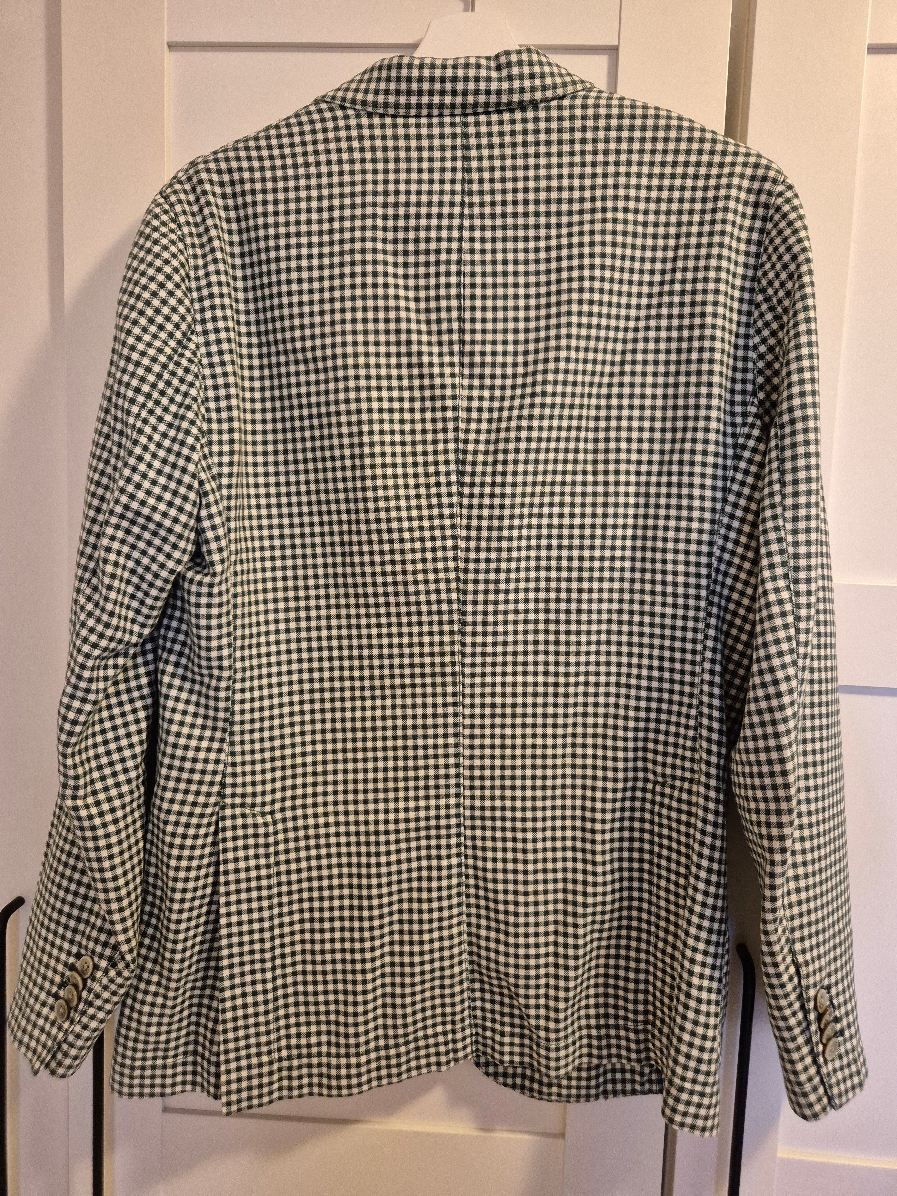AT.P.CO Men’s Gingham Blazer Green/White EU 50 (L) Cotton-Blend Used