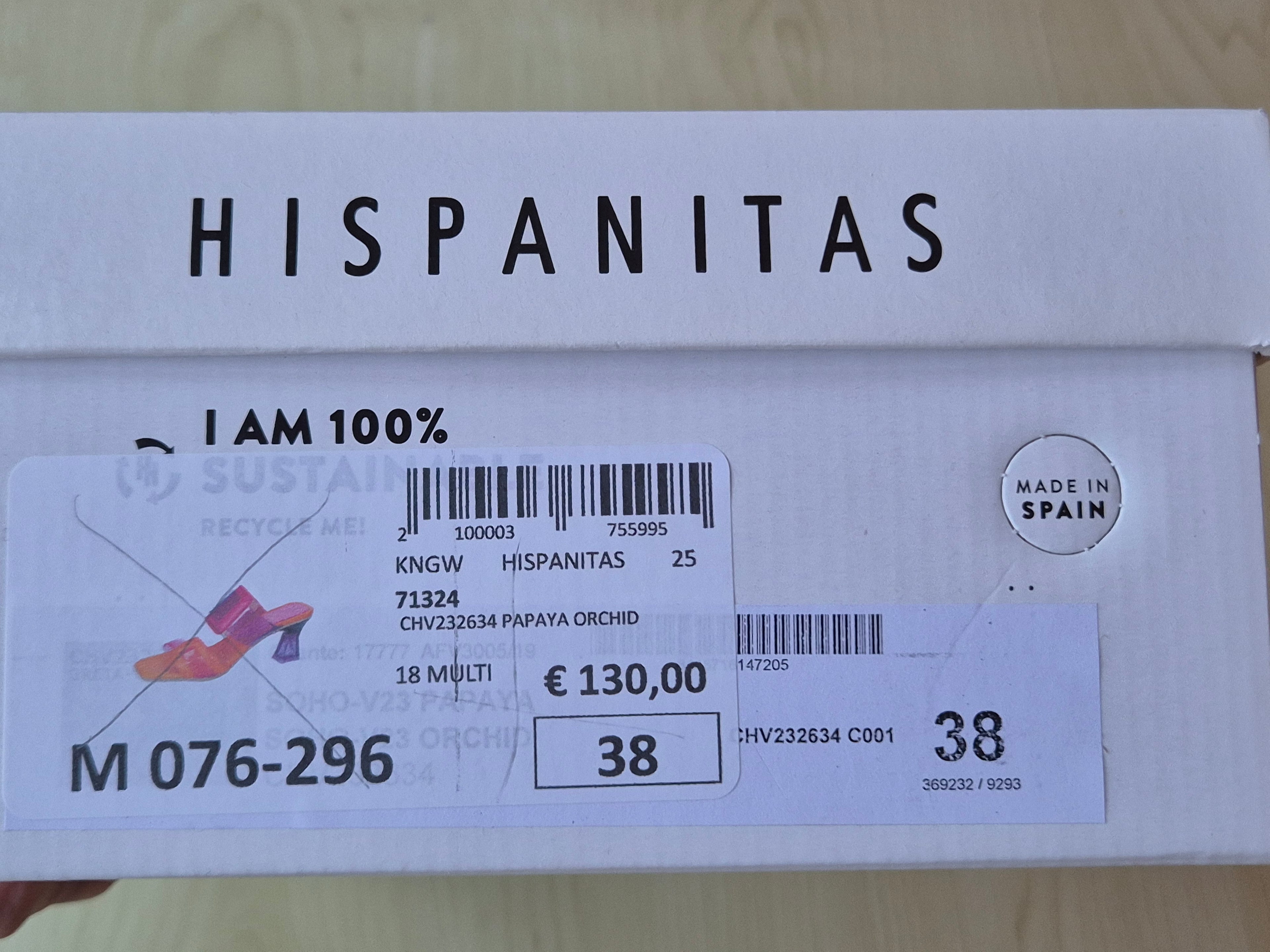 Hispanitas Greta Sandale, Papaya/Orchid, Gr. 38, Leder/Vinyl, wie neu