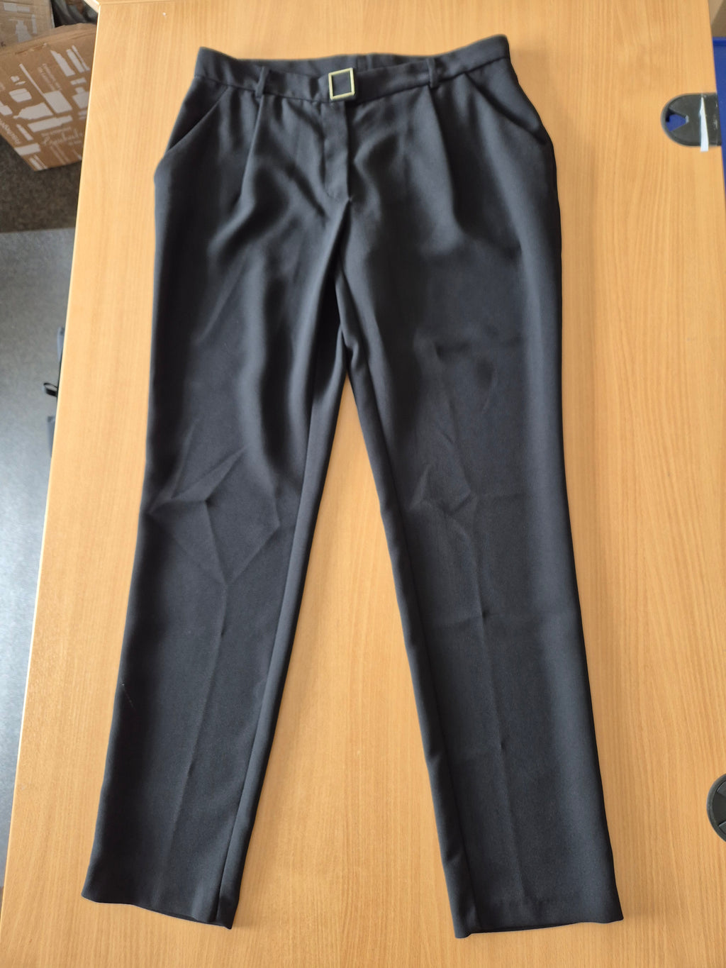 Hôtel Particulier Plisseehose mit Gürtel – Schwarz, Gr. 40, Wie Neu