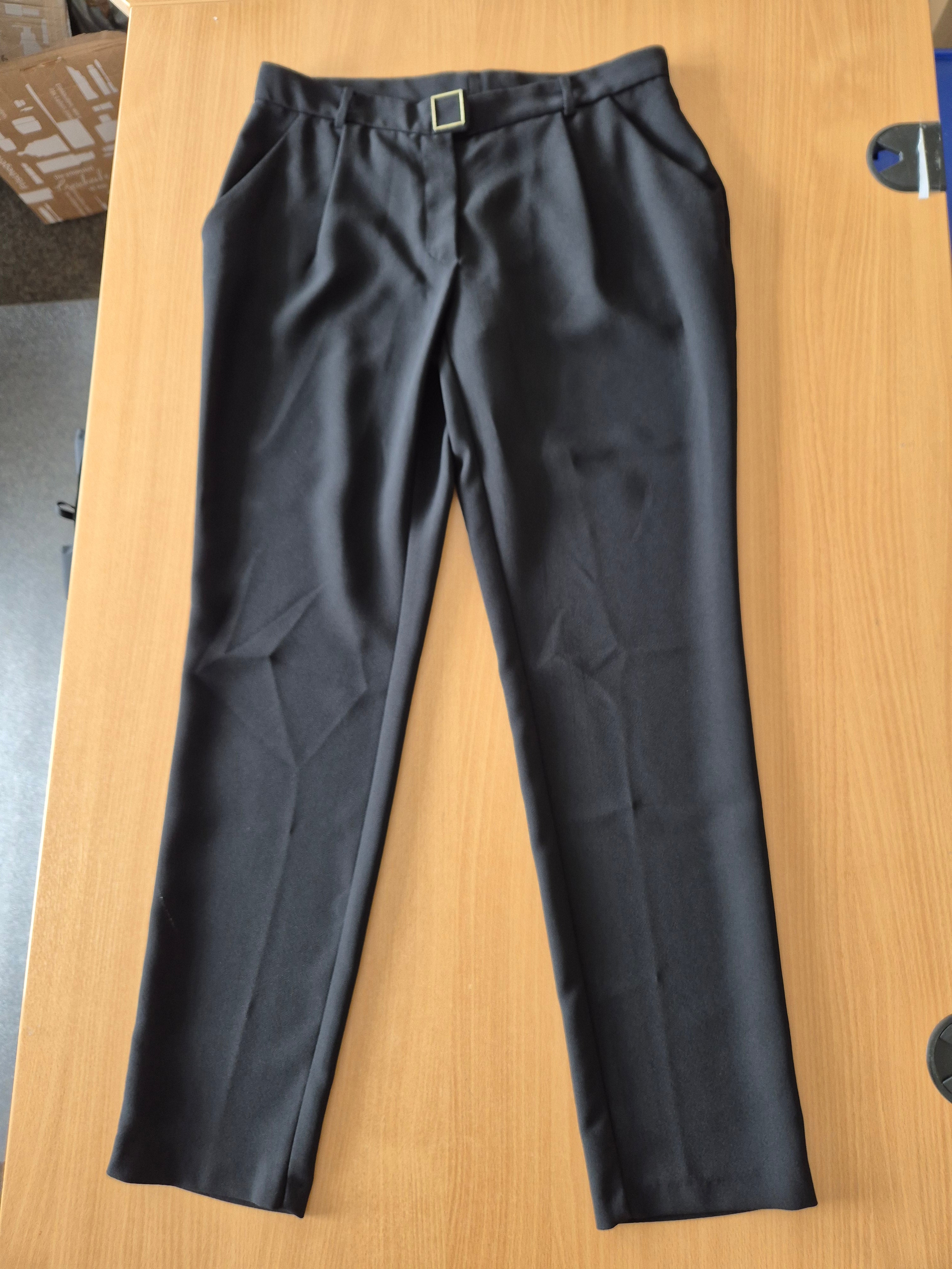 Hôtel Particulier Plisseehose mit Gürtel – Schwarz, Gr. 40, Wie Neu
