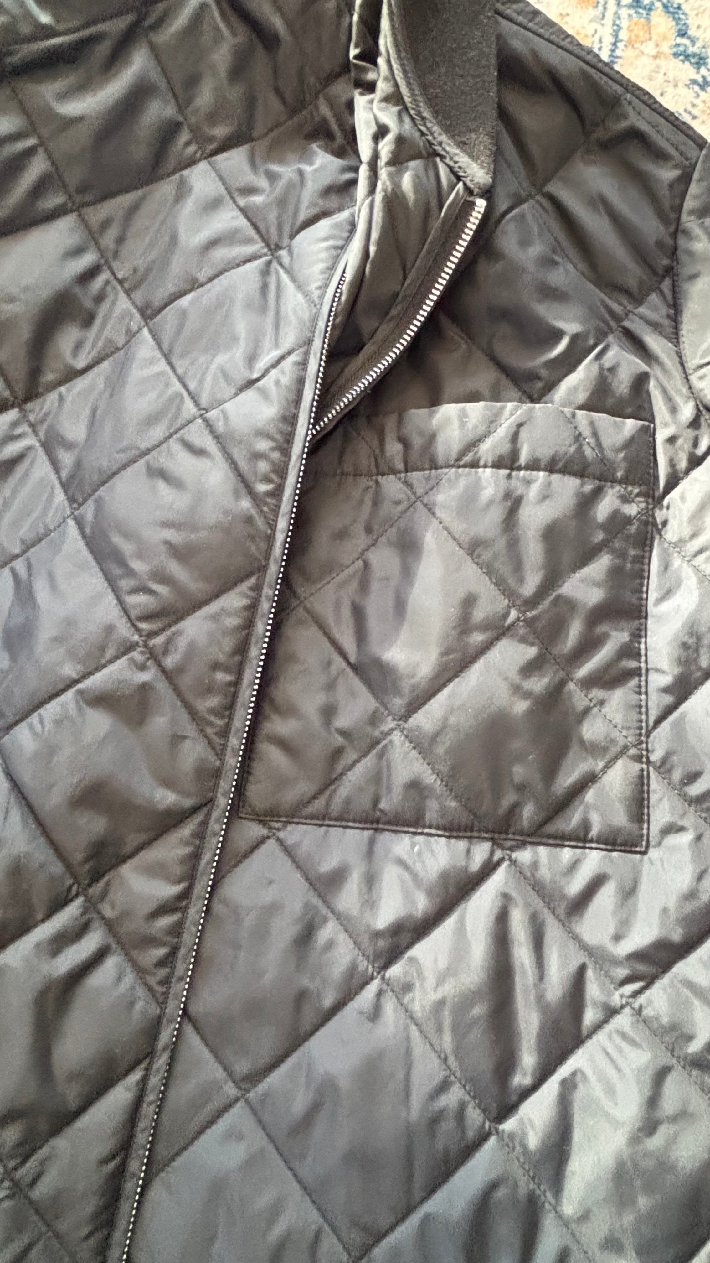 ARKET Long Quilted Bomber Coat, Black, Size 36, Very Good Condition