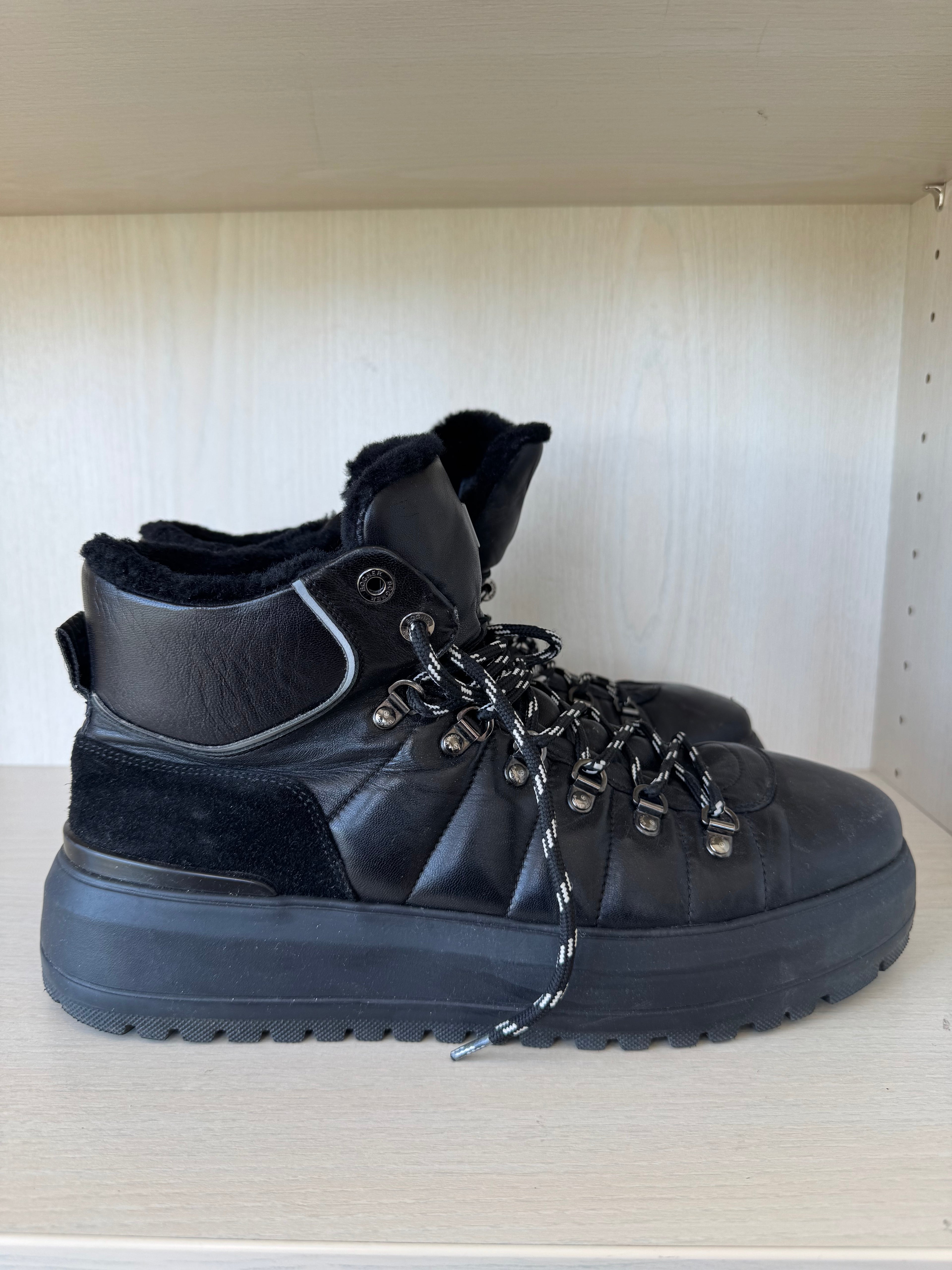 Bogner BANSKO Mid Boots Gr. 42 – Leder & Shearling, Schwarz, gebraucht