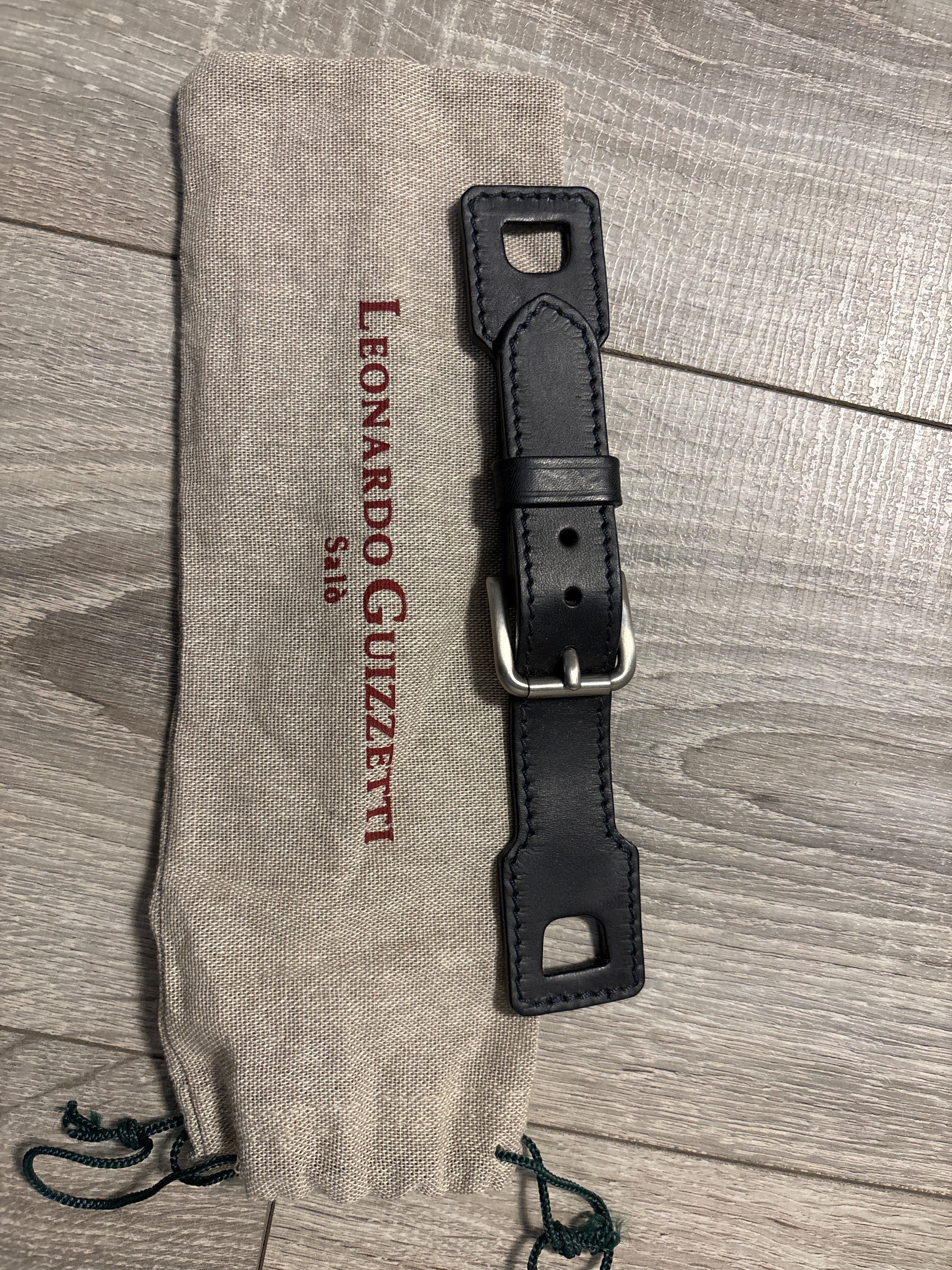 Leonardo Guizzetti Handle Connector/Mini Strap – Black Leather, Like New