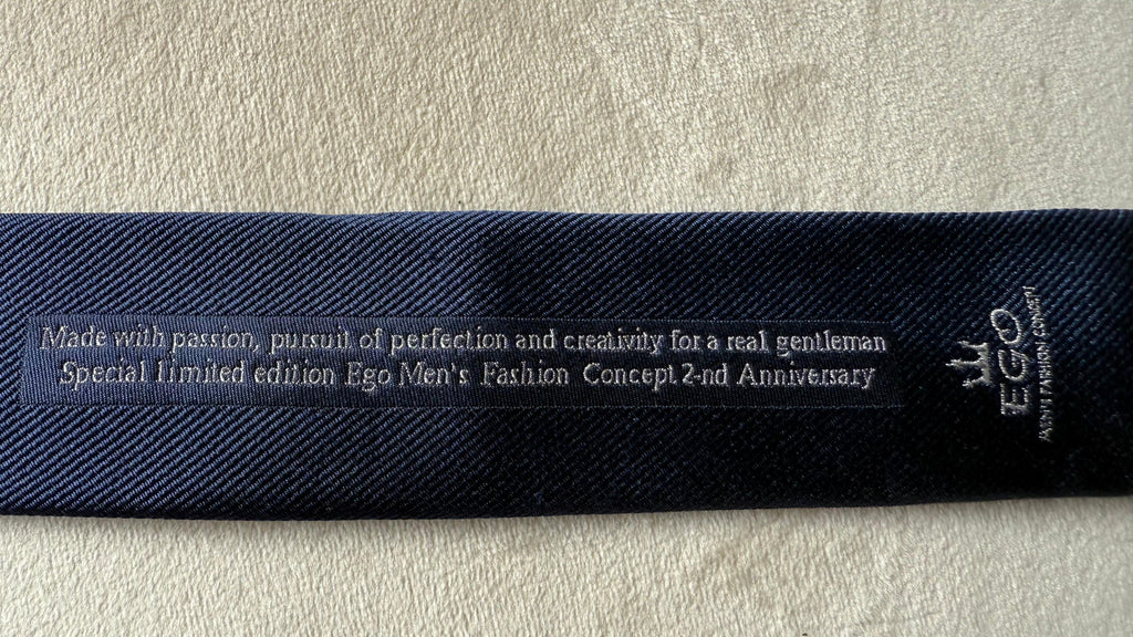 Fumagalli x EGO Limited Edition Seidenkrawatte | Navy | 100% Seide | Wie Neu