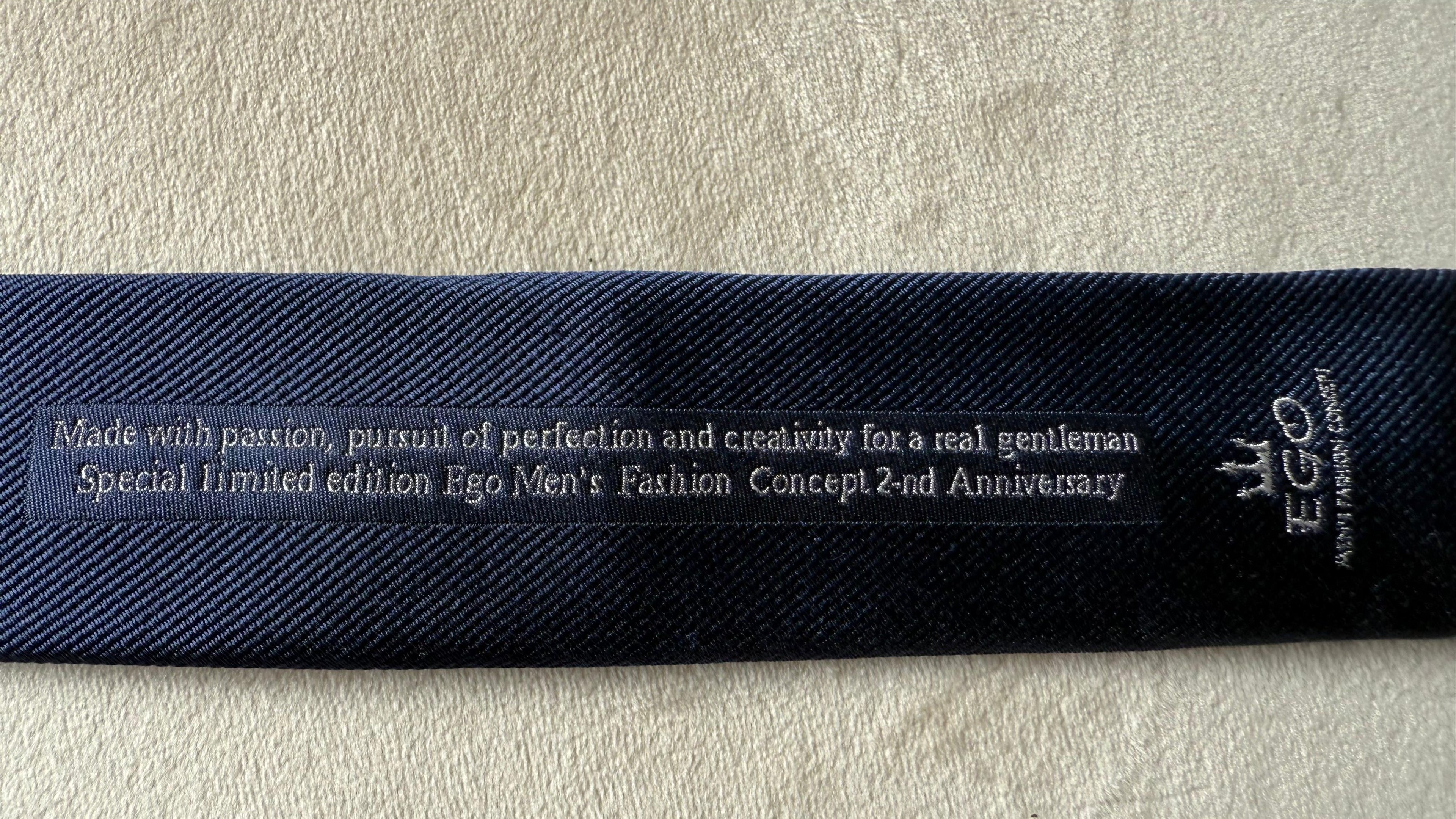 Fumagalli x EGO Limited Edition Seidenkrawatte | Navy | 100% Seide | Wie Neu