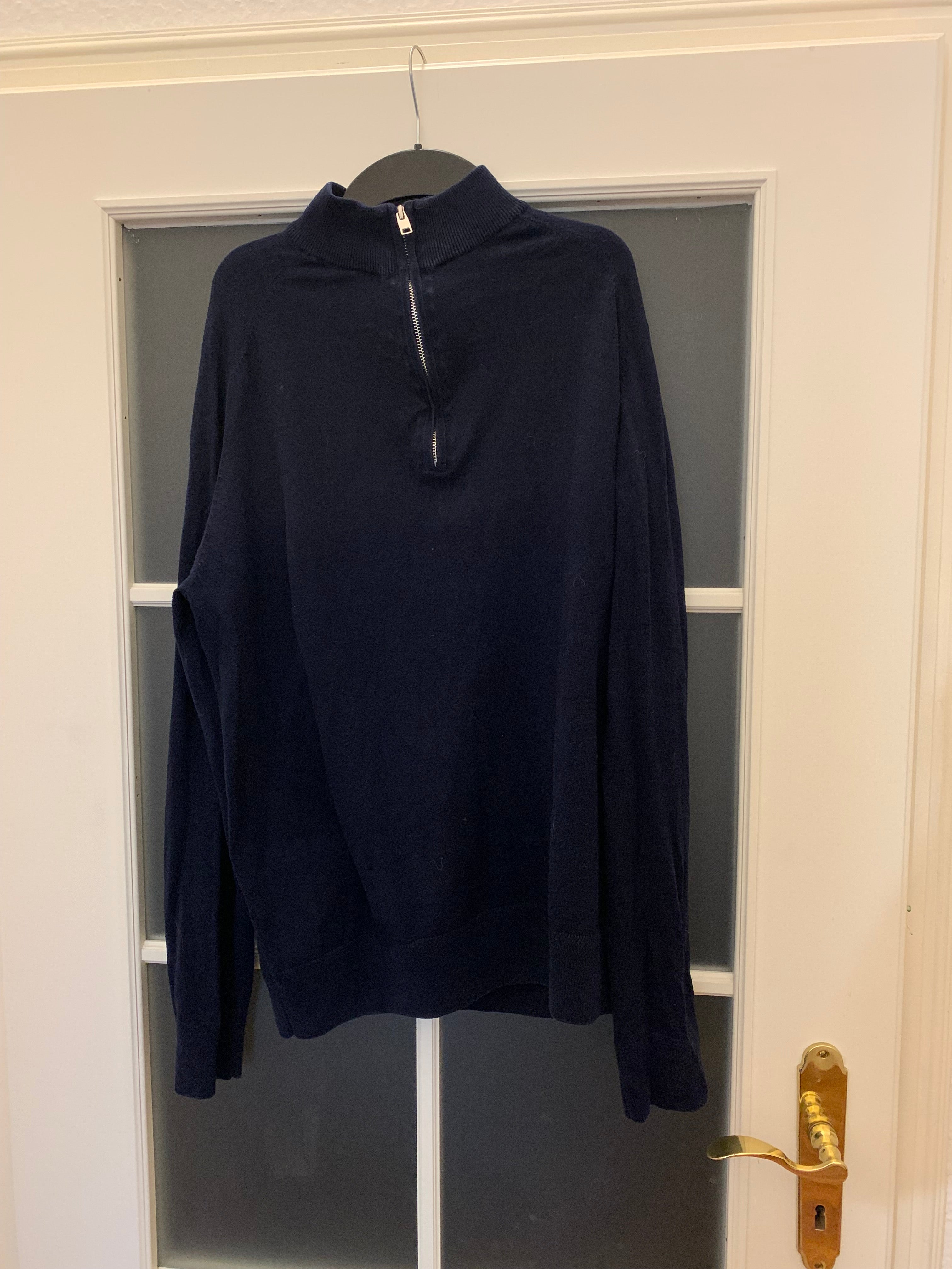 Bruun & Stengade Quarter-Zip Pullover – Navy, Größe L, Guter Zustand