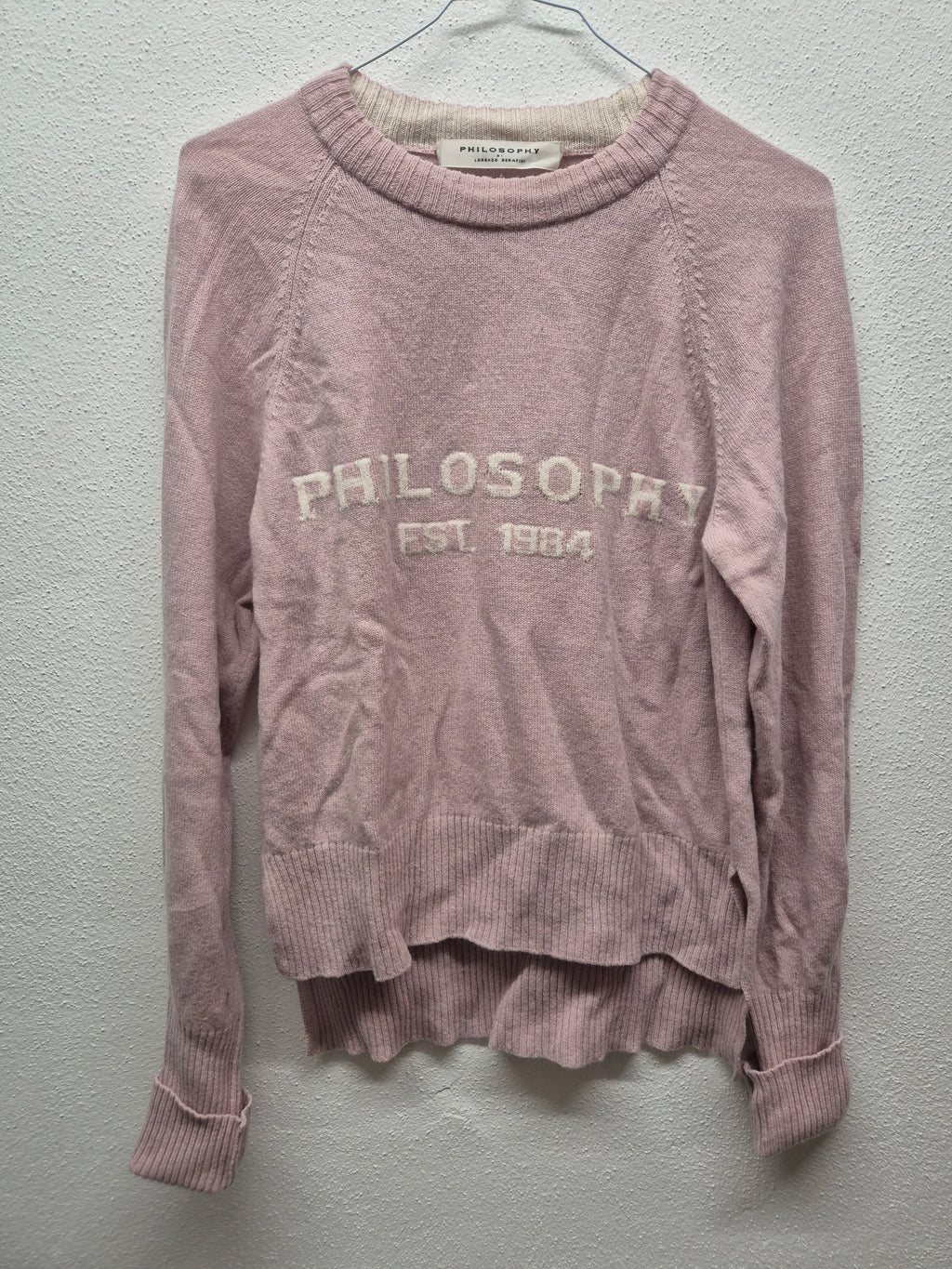 PHILOSOPHY di Lorenzo Serafini Logo Pullover Wolle Kaschmir M Rosa