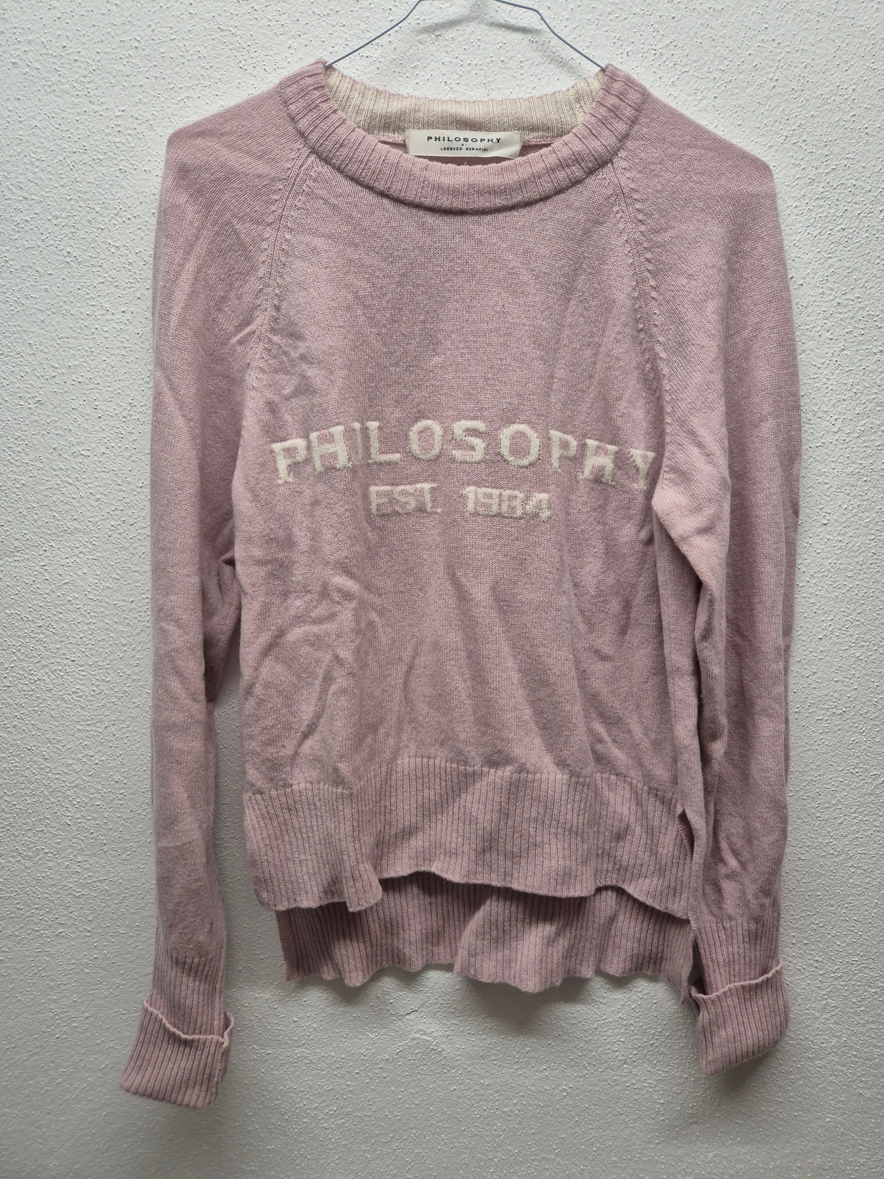 PHILOSOPHY di Lorenzo Serafini Logo Pullover Wolle Kaschmir M Rosa
