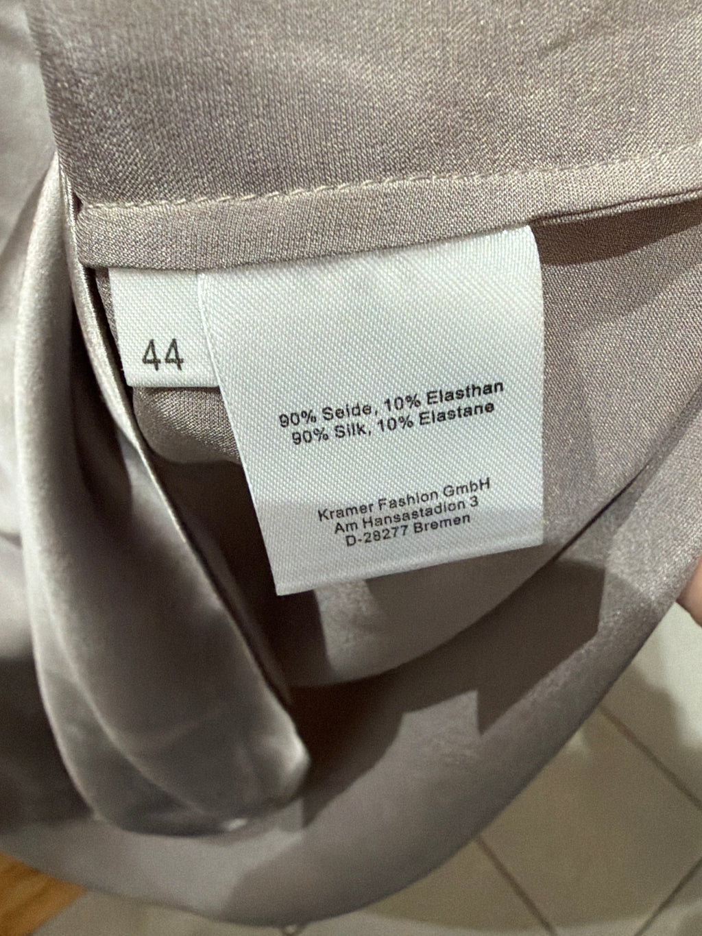 INSIEME Seidenmix Bluse – Beige, Gr. 44, Sehr guter Zustand