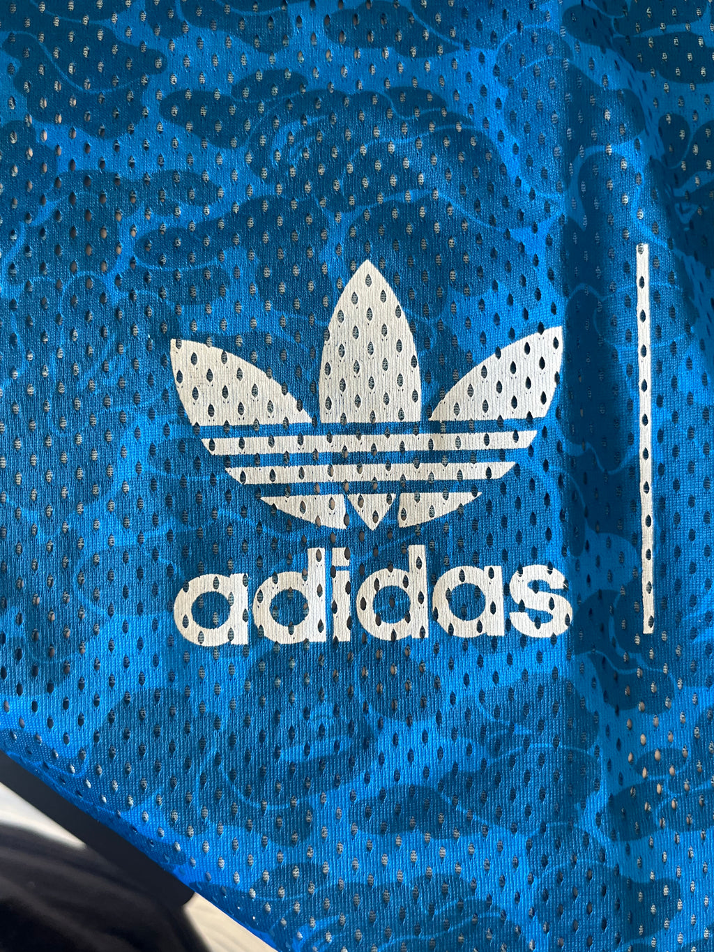 Adidas x BAPE Blue Camo Mesh Turnbeutel / Gym Sack, Sehr Gut, Medium