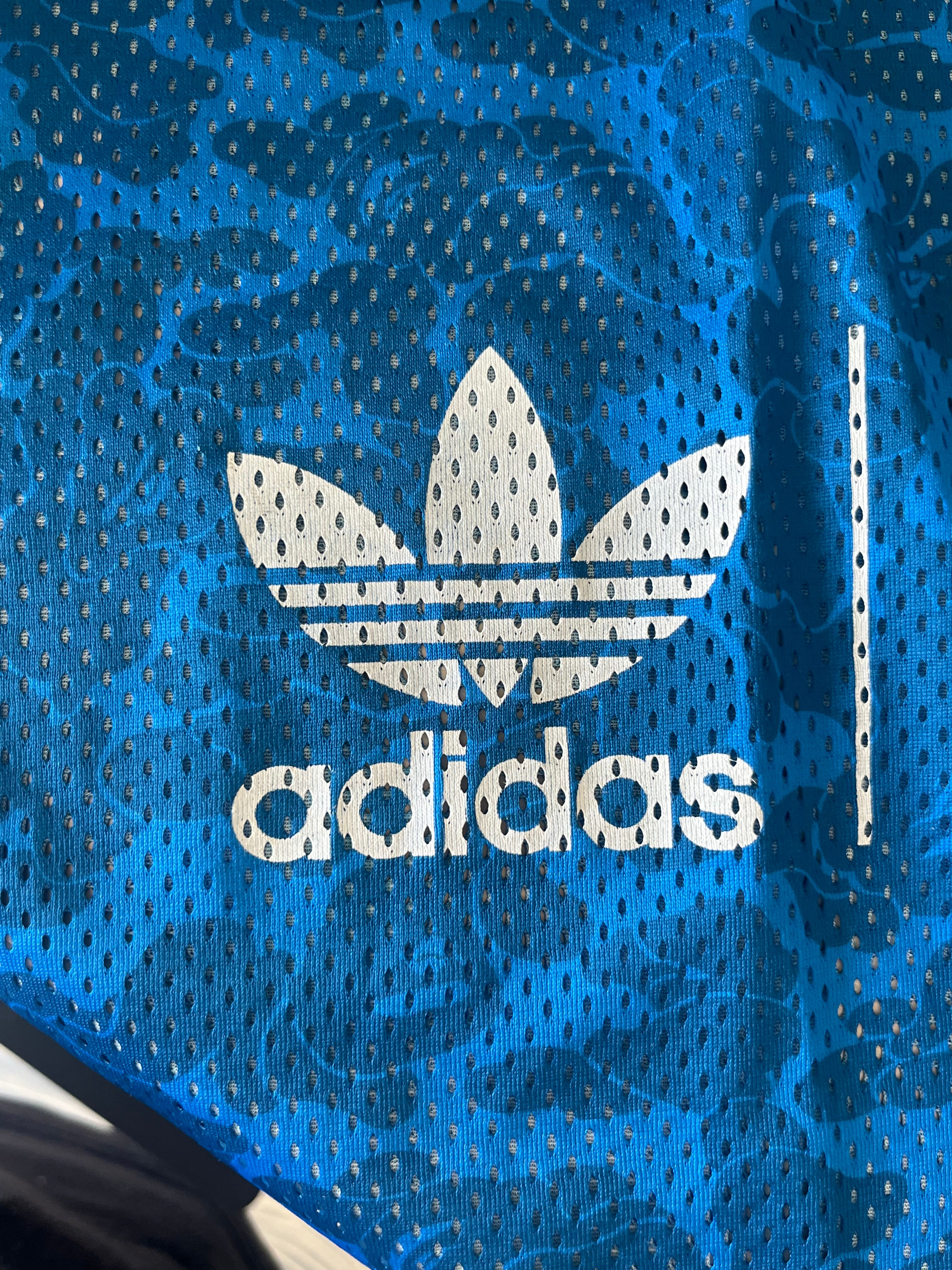 Adidas x BAPE Blue Camo Mesh Turnbeutel / Gym Sack, Sehr Gut, Medium