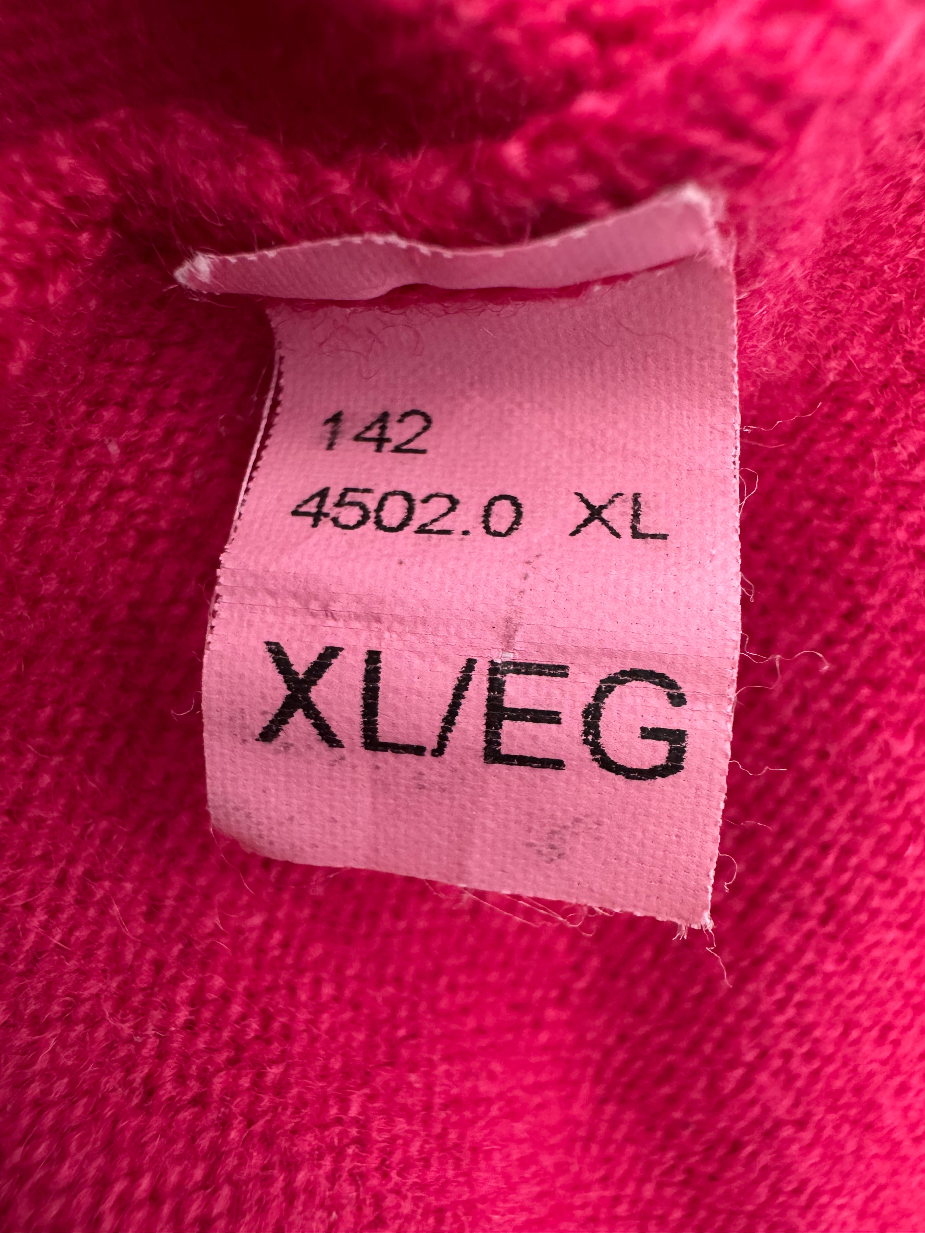Stile Benetton Extra-Fine Merino Wool Cardigan Red Crew Neck Good Condition