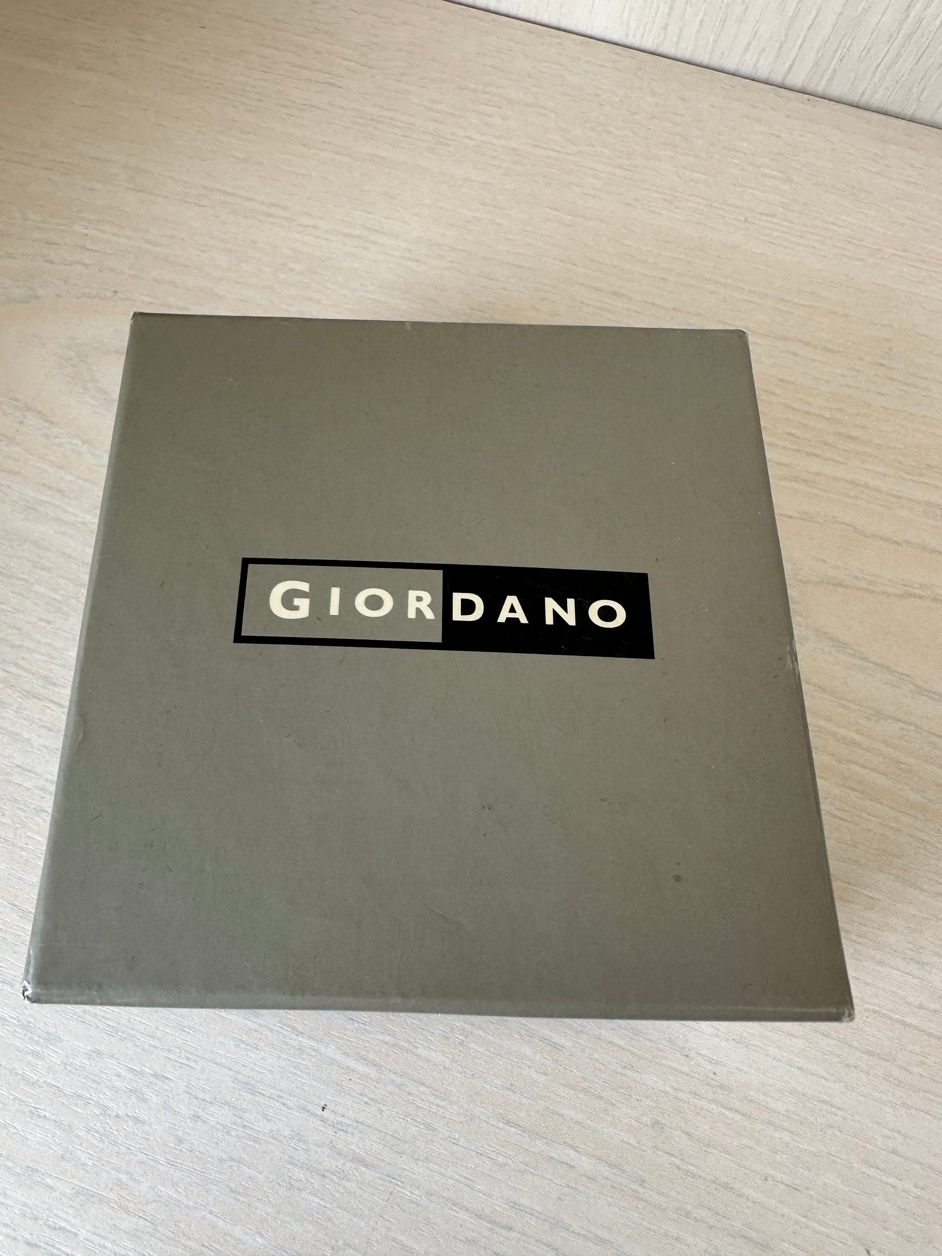 Giordano Herren Quarzuhr, Edelstahl, Blaues Lederband, 50m WR, Box, Sehr Gut
