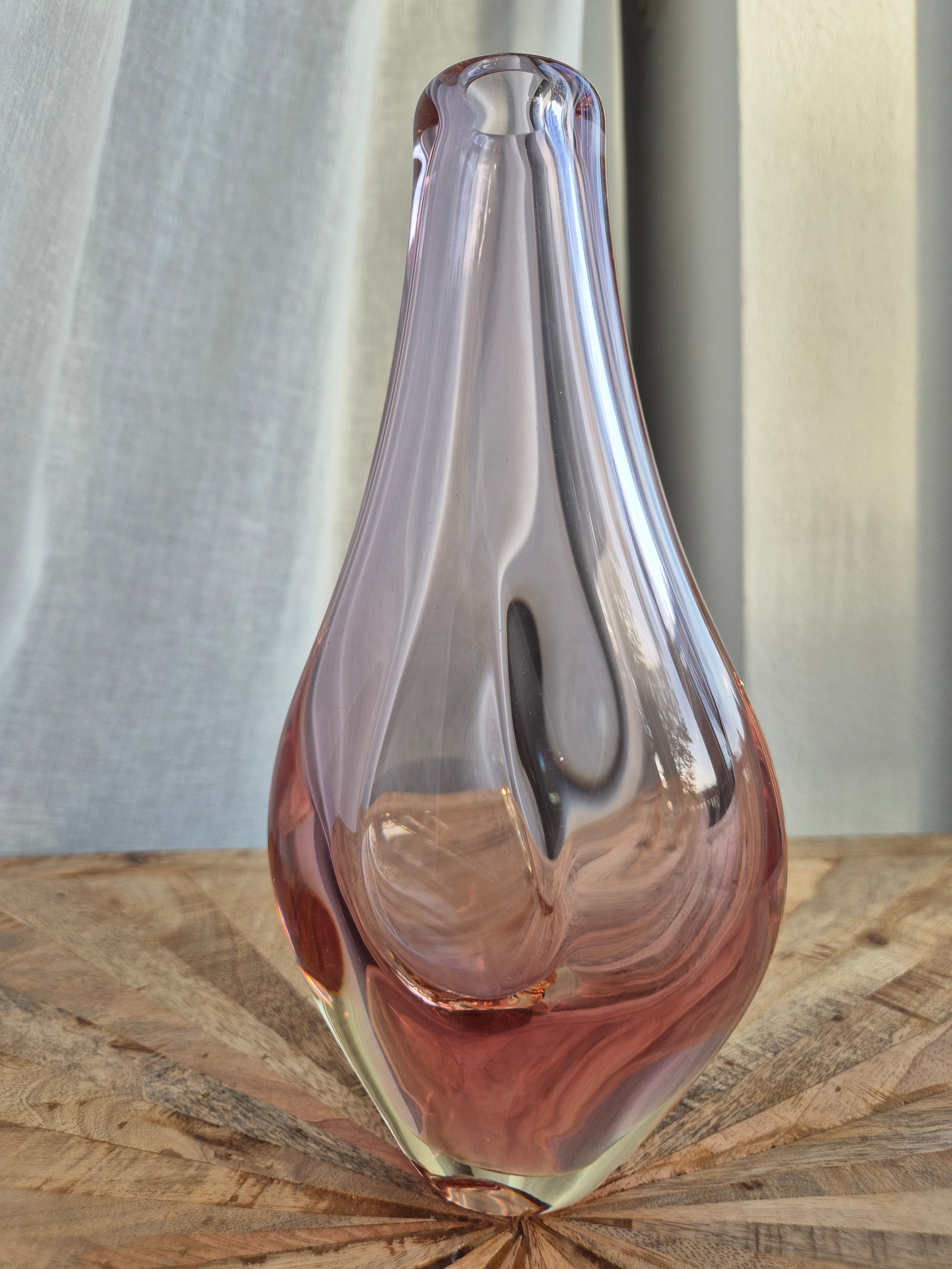 Vintage Alexandrit Neodym Glasvase | ZBS Klinger | Farbwechsel | 24cm | Sehr gut