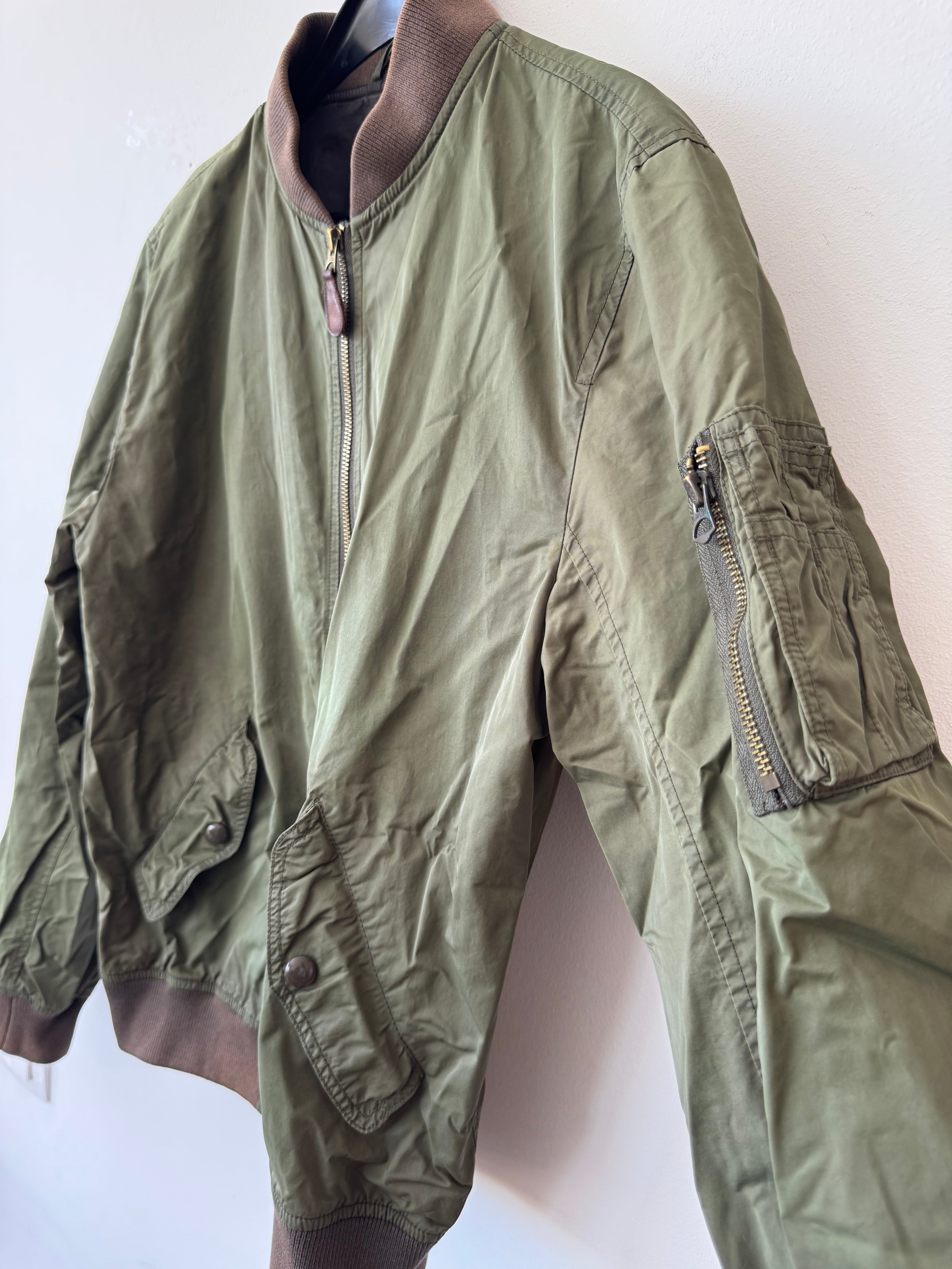 Wallace & Barnes (J.Crew) Olive Bomber Jacket, Size S, Good Condition