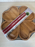 Brand-new Naturalove 4-piece Heart-Shaped Bamboo Serving Tray Set, Natural